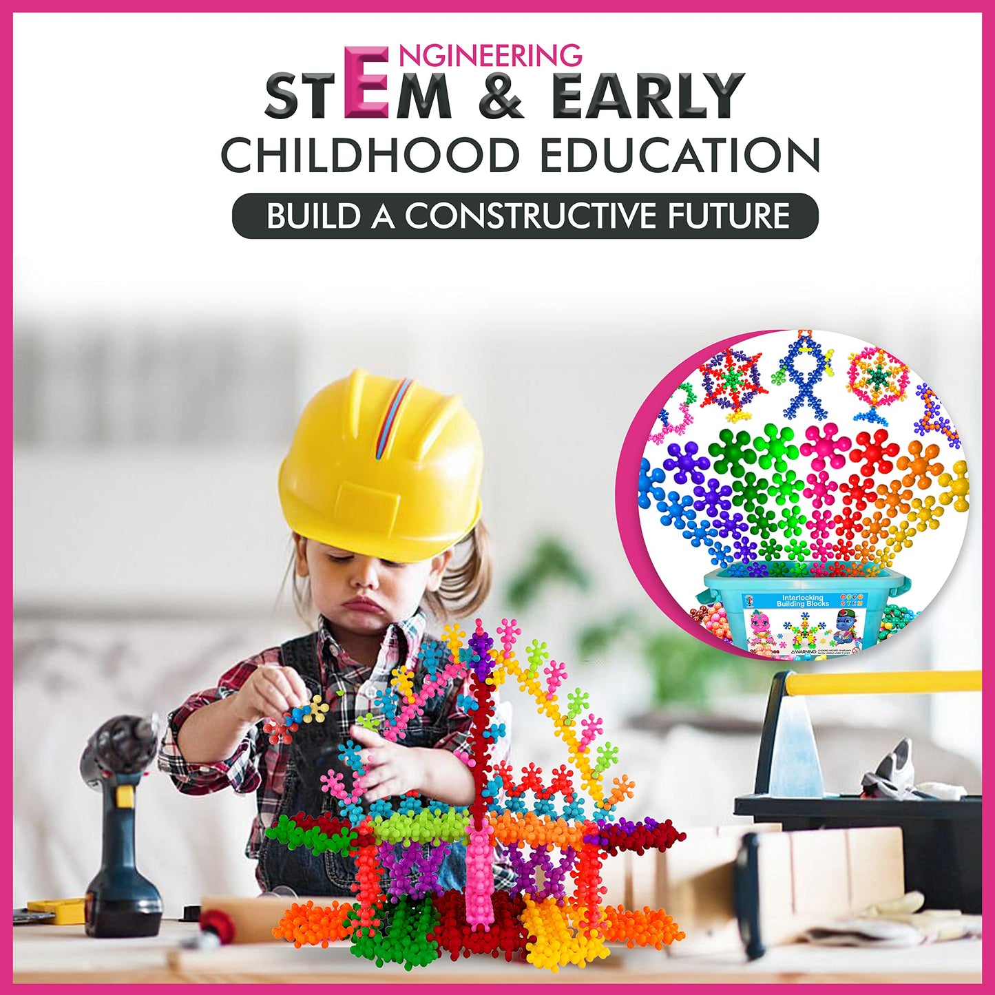 Curious 2 Learn 300pcs Pastel Building Blocks STEM Toy – Montessori Interlocking Discs Set for Kids 3+ | Educational Construction Set | Creative Gift for Girls & Boys | Safe, Durable & Colorful