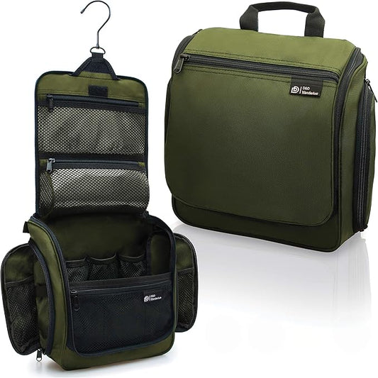 DD D&D Wanderlust D&D Hanging Travel Toiletry Bag for Men and Women – Cosmetics, Makeup and Toiletries Organizer Kit with 10 Compartments