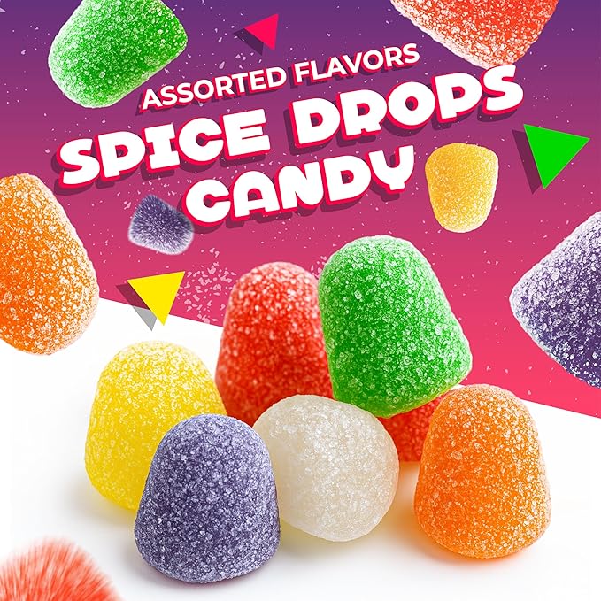 Spice Drops Candy | 3 Lb Bag | Assorted Spiced Gum Drops in Bulk | Jelly Candies in Clove, Wintergreen, Anise, Cinnamon, Peppermint, and Spearmint Flavors (Pack of 2)