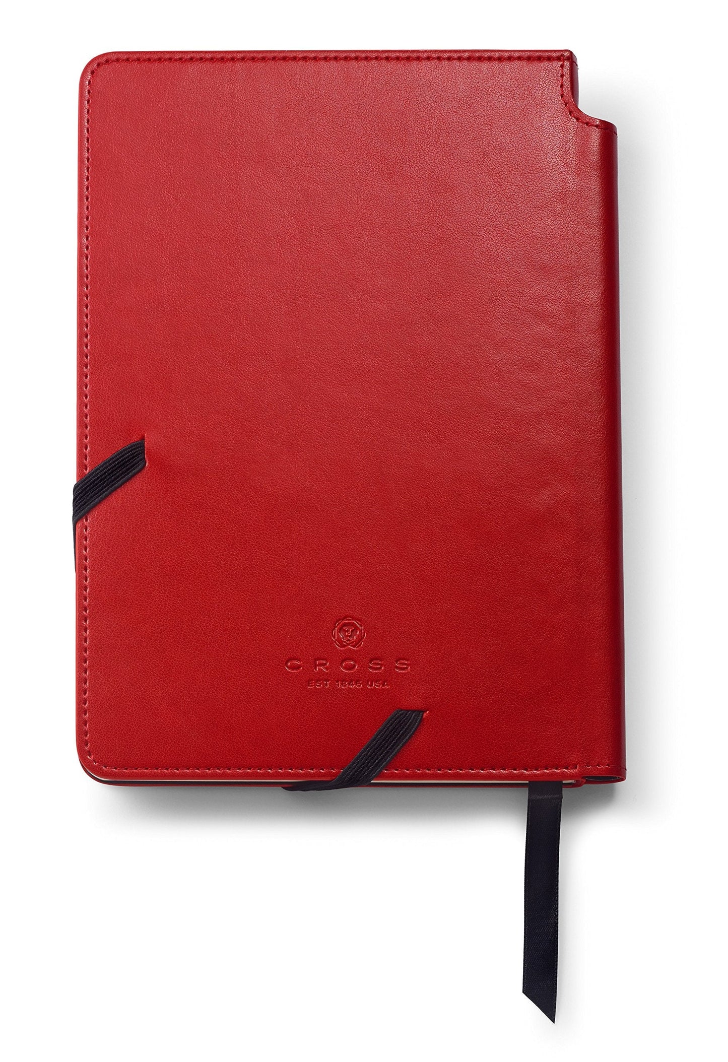 Cross Calais Satin Chrome Refillable Ballpoint Pen and Medium Lined Journal Gift Set, Includes Premium Gift Box - Crimson Red