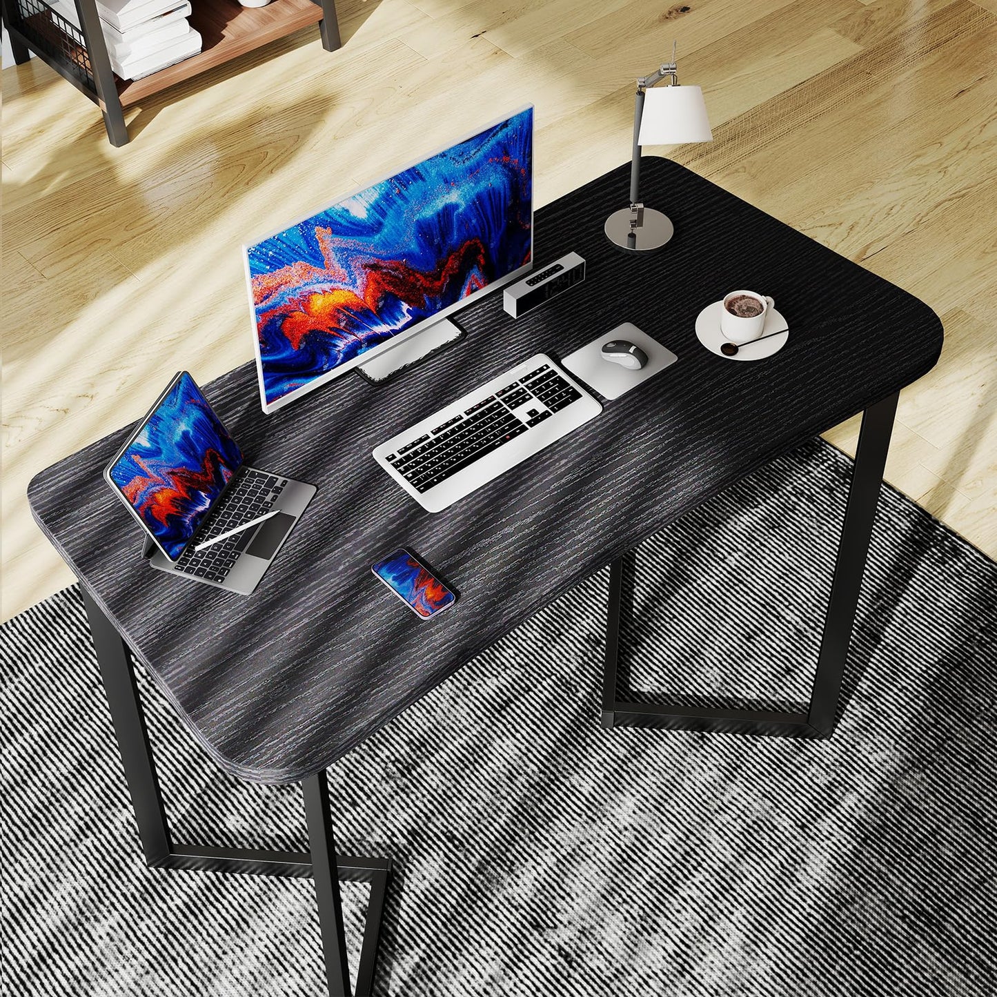 Funecy Computer Desk 40 Inch Small Table for Office,Modern Simple Style Writing Study Work Gaming Table for Home Office (Black)