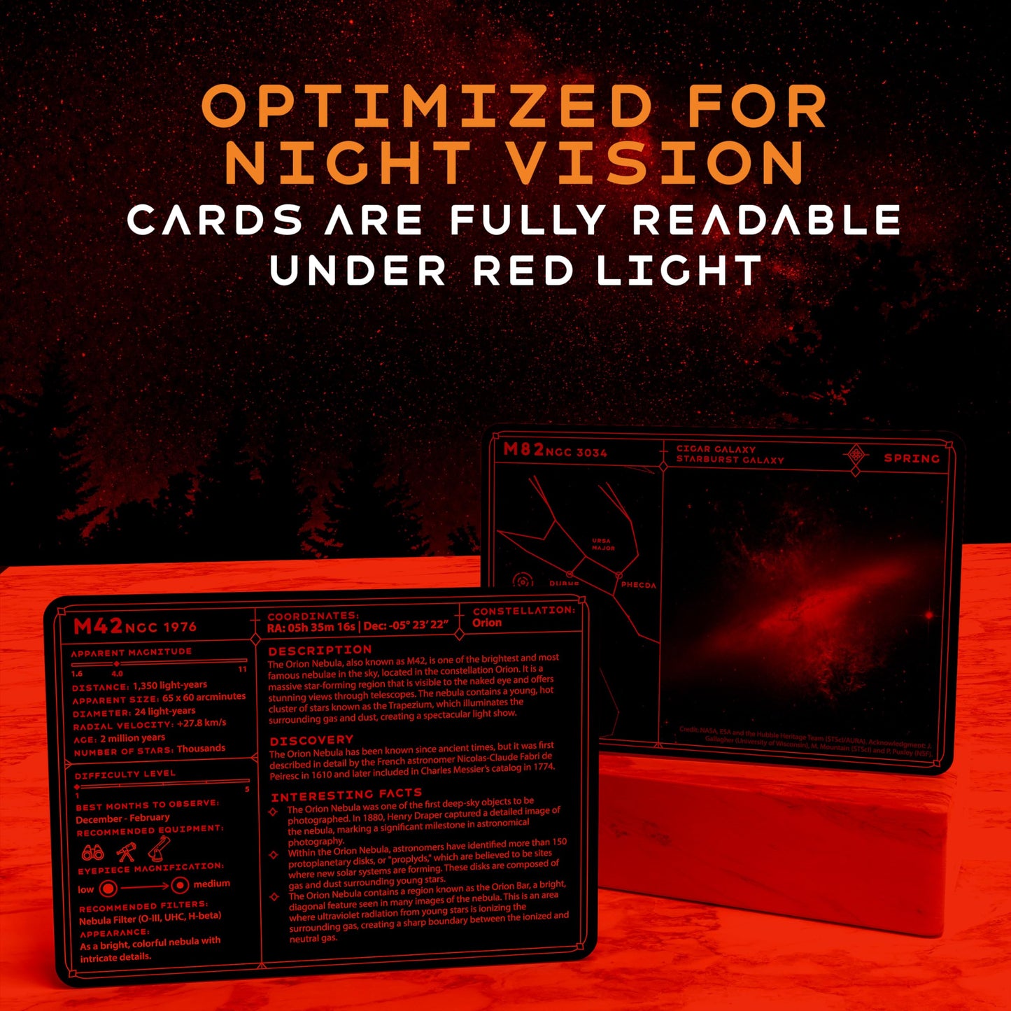 Stargazing Cards - Messier Catalog | Night Sky Exploration Kit for Telescopes & Binoculars | Flashcards with Star Charts, Astrophotography & Facts | Perfect Astronomy & Space Gift for Kids & Adults