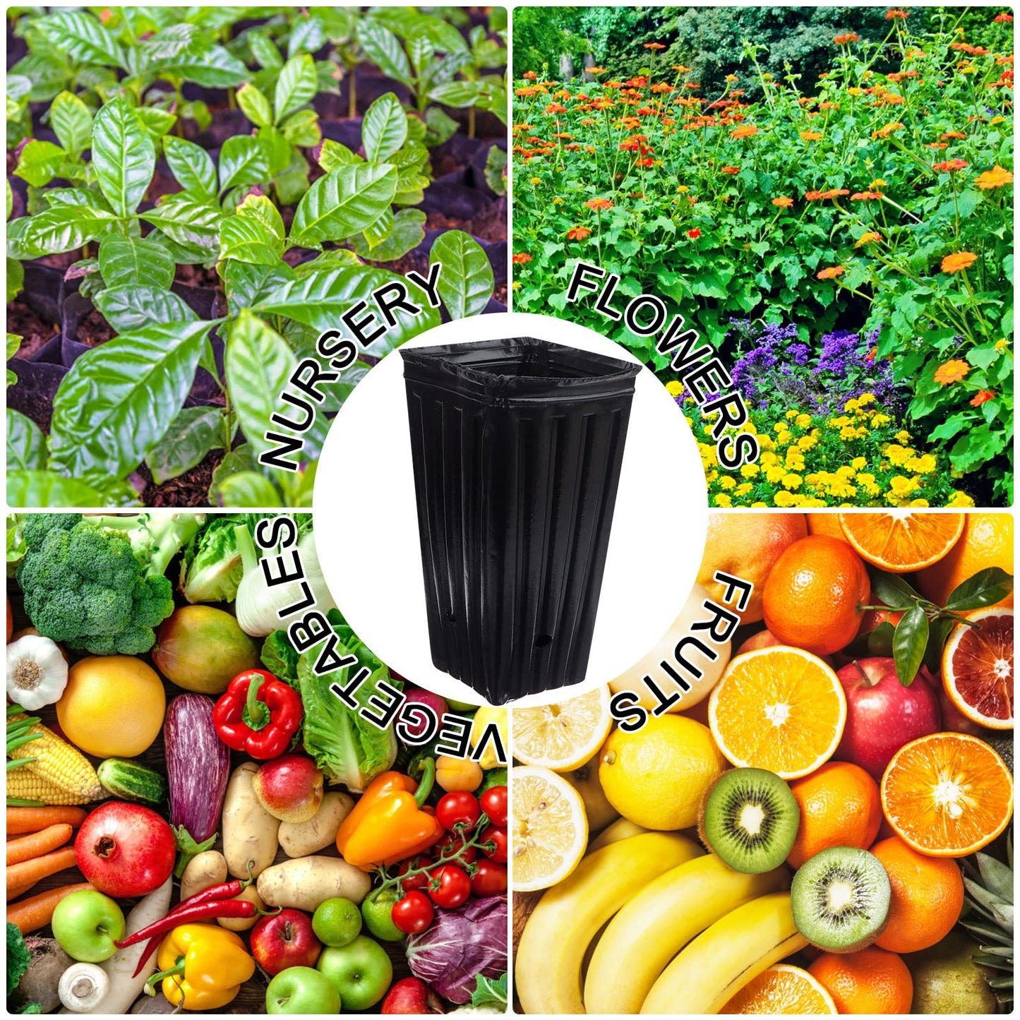 70Pcs Tall Tree Pots 7.84 In Plastic Deep Nursery Treepots Tall Seedling Flower Plant Container Pots with Drainage Holes Seedling Nursery Bags Black Tree Tubes for Seedlings for Indoor Outdoor Plants