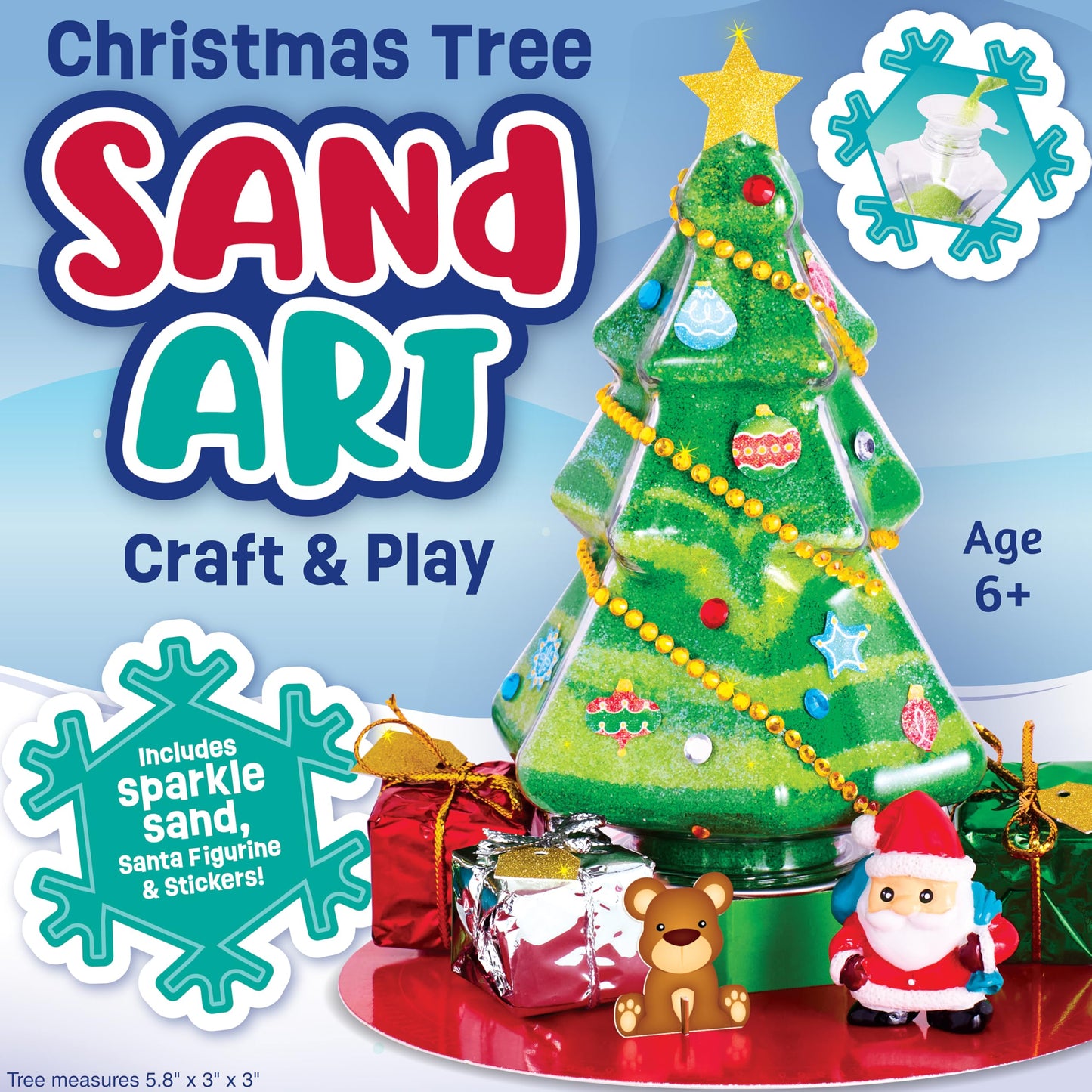 Creativity for Kids Sand Art Christmas Tree Kit | Layer, Design & Create Your Own Sparkly Tree | DIY Easter Basket Stuffer Arts & Crafts for Kids to Boost Creativity & Confidence (Ages 6+)