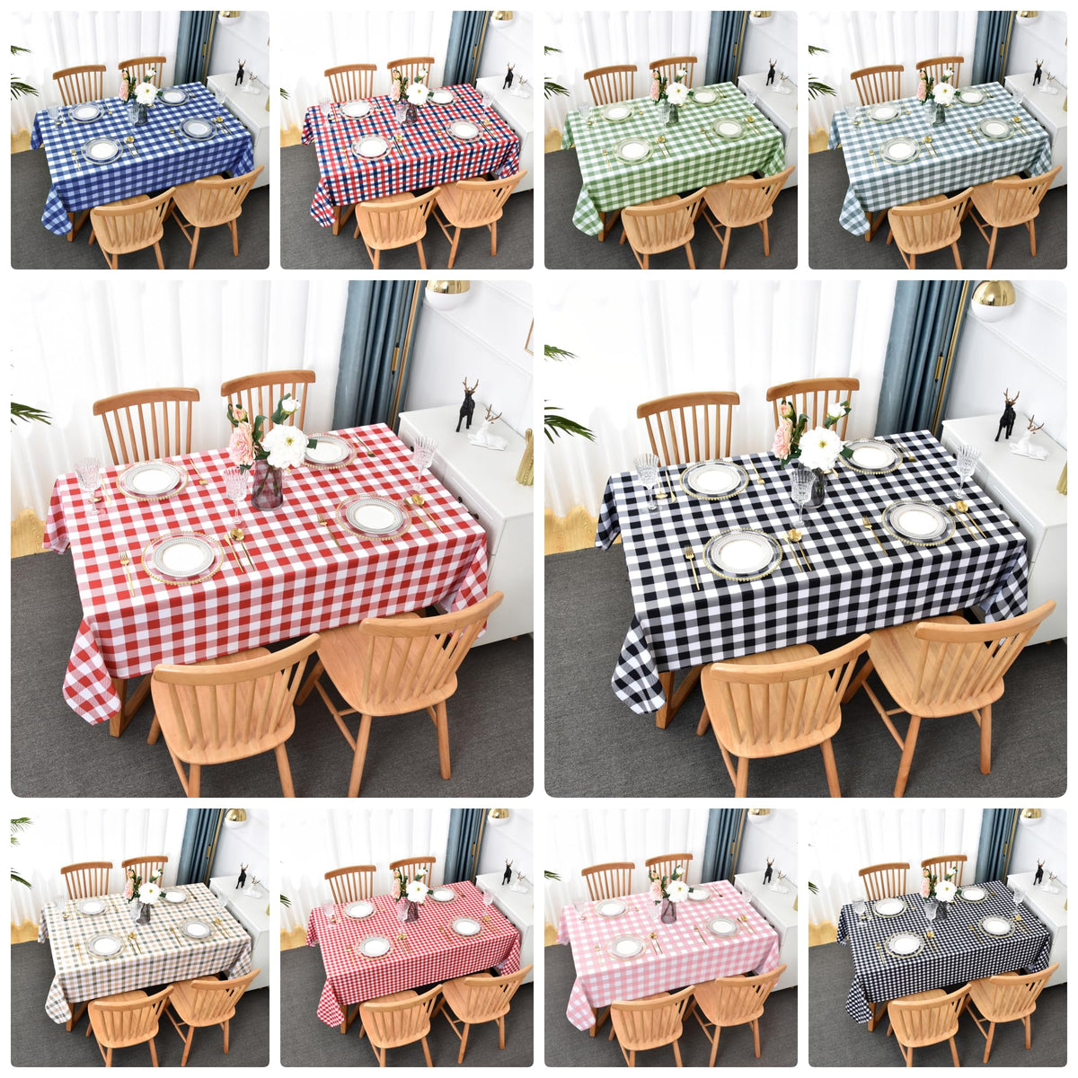 Waterproof Checkered Tablecloth Fabric