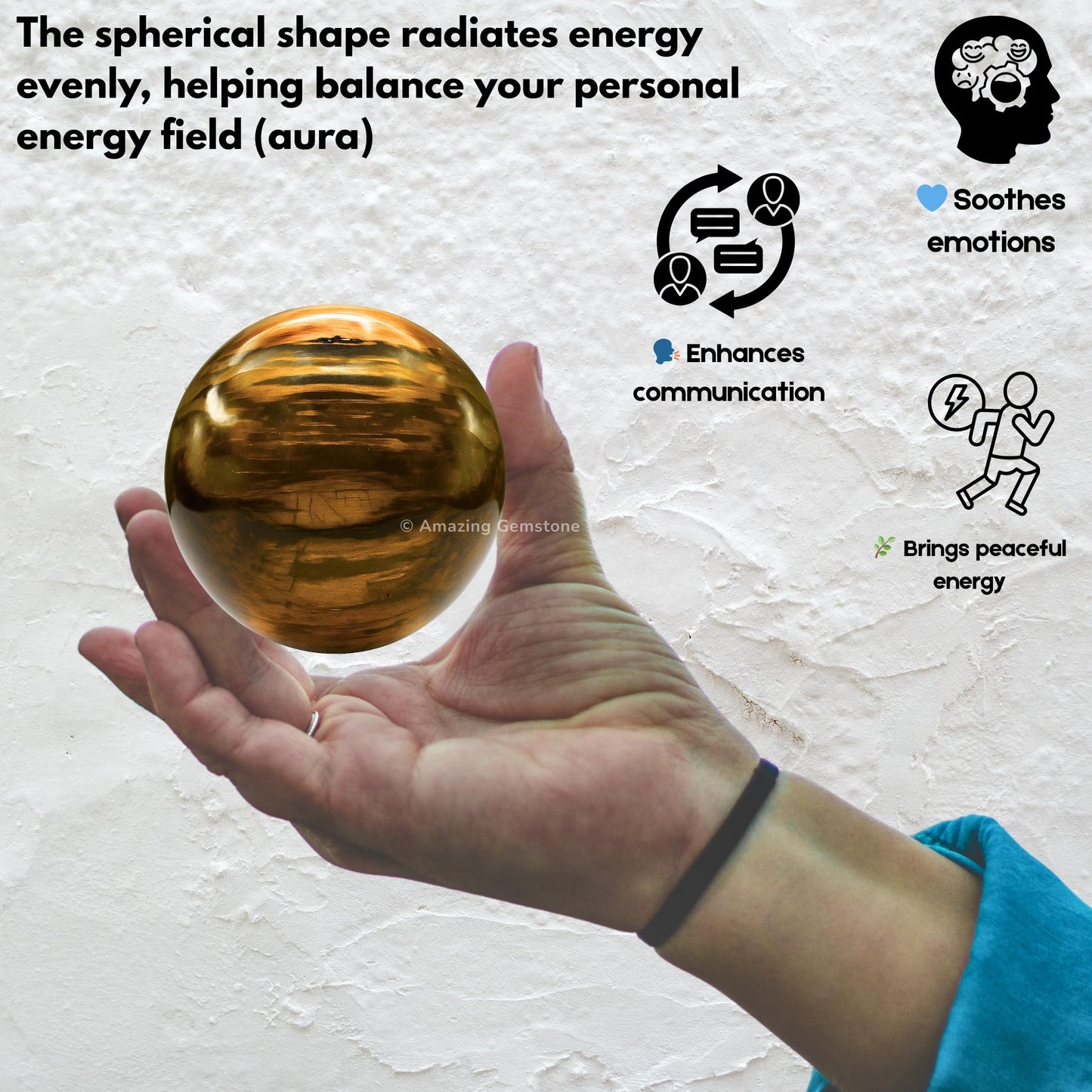 Amazing Gemstone Nellite Crystal Ball with Stand - 2 Inches Crystal Sphere Meditation Balls for Witchcraft and Decorative Balls