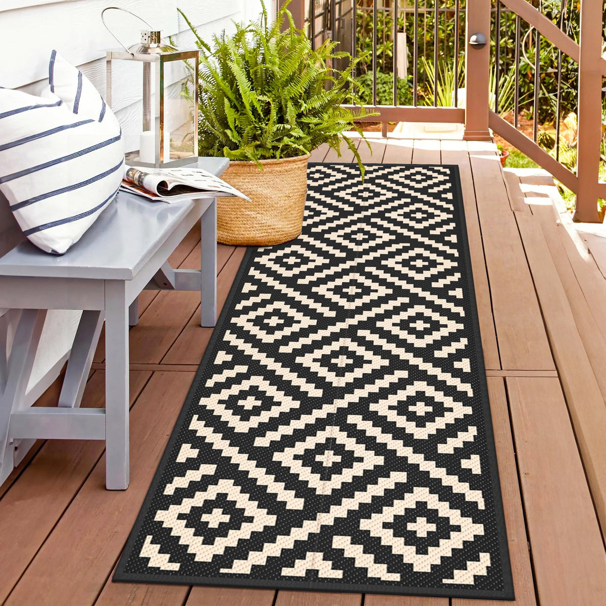 GENIMO Outdoor Rug, Waterproof Plastic Rugs for Patio, 6'x9' Coffee Beige