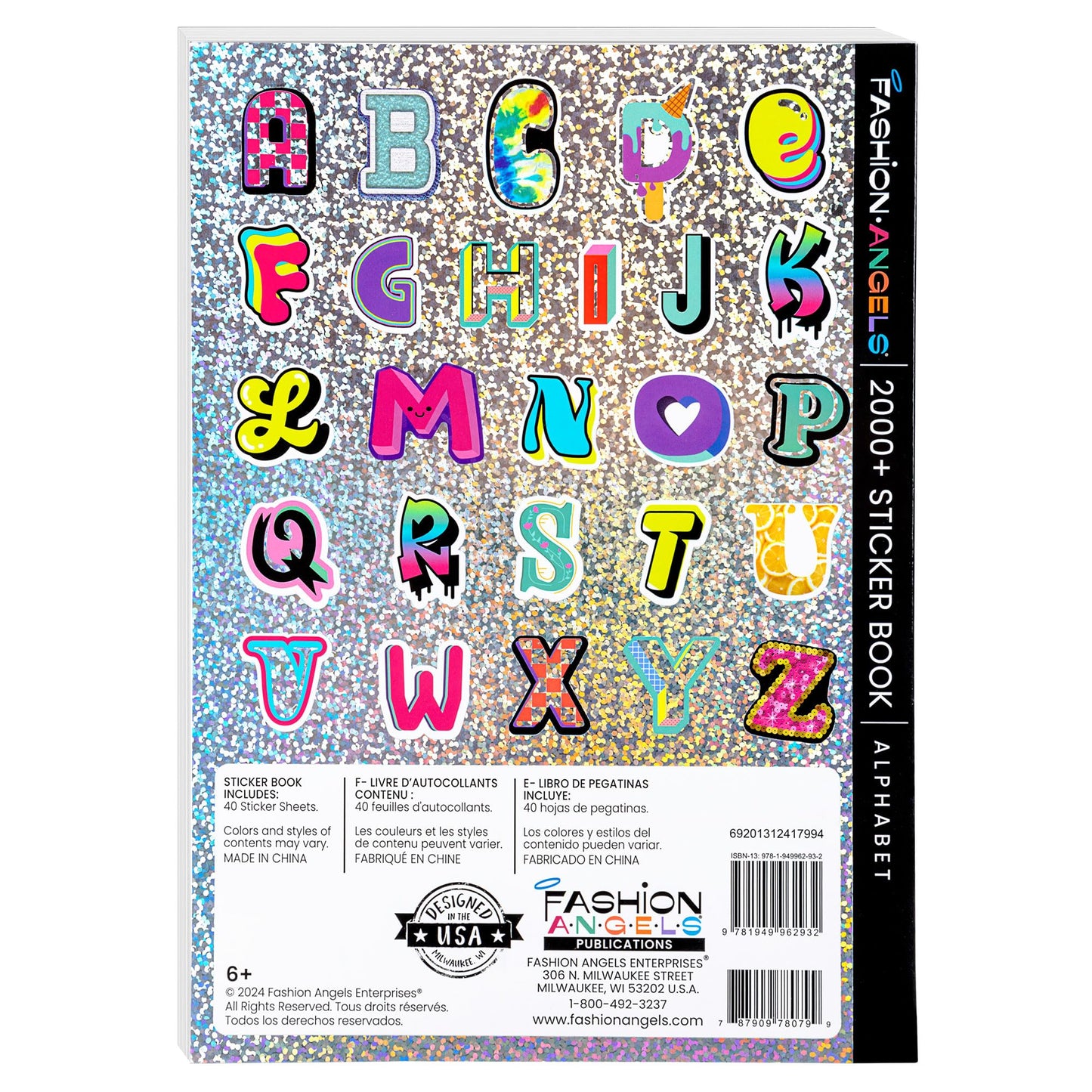 Fashion Angels 2,000+ Alphabet Sticker Book, Includes Fun & Colorful Craft Letter Stickers, Ideal for Accessorizing Kids & Teens Notebooks, Journals & More