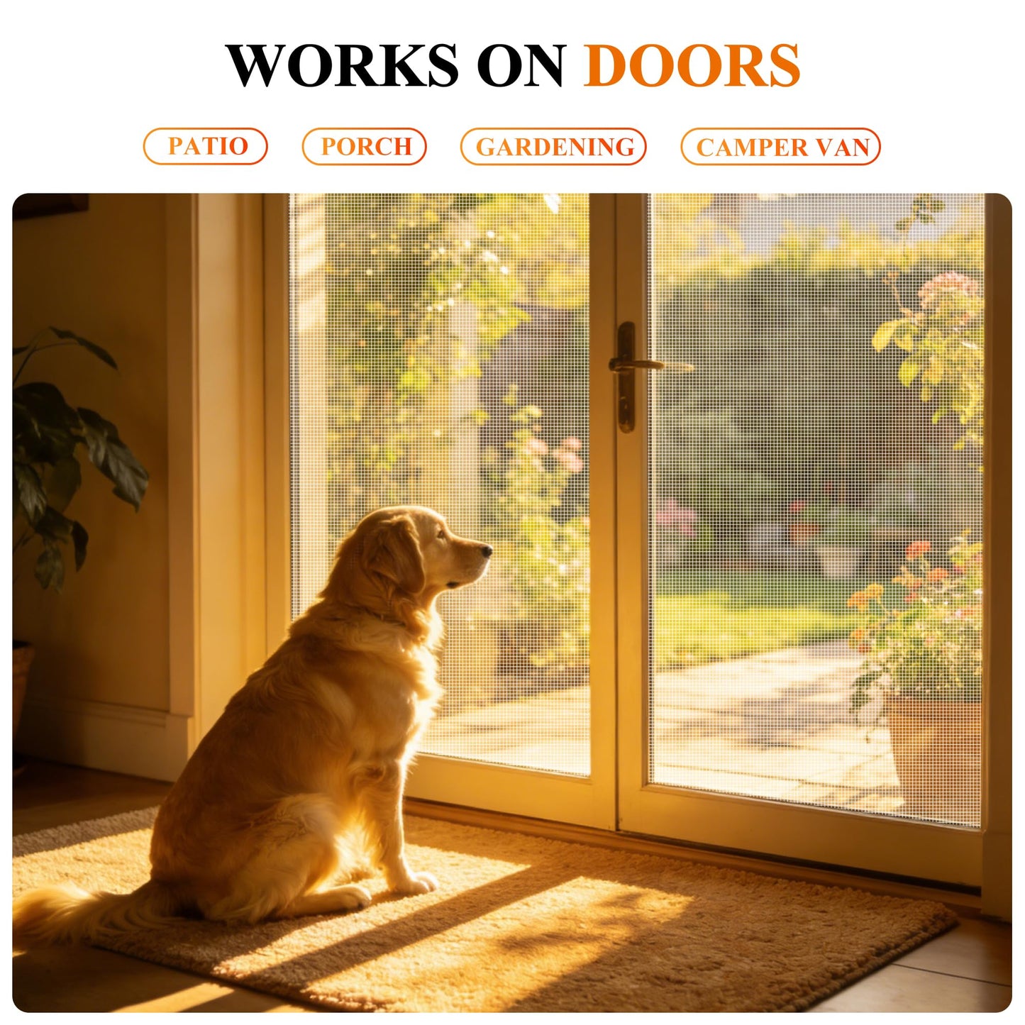 2PACK MAGZO Window&Door Screen Replacement Kit, 48''W x 99''L, with Retaining Spline (Total 65.6 FT) and Press-in Installation Tool, Scratch-Proof Polyester, Screening Roll Repair for DIY/Porch, White