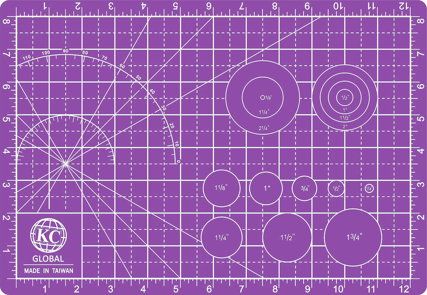 KC GLOBAL A4 (13"x9") Professional Grade Self-Healing Double-Sided PVC Cutting Mat (Purple) - Odor-Free, Eco-Friendly, Non-Slip, Premium Desk Mat for DIY, Crafting, Model Building and Art Projects