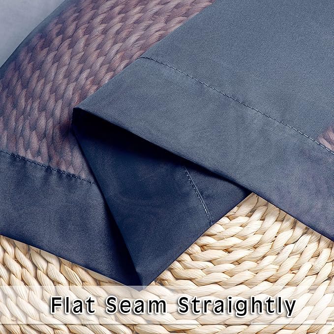 OVZME Sheer Curtains 45 inches Long for Kitchen Curtains, Rod Pocket Clean Selvedge Voile Window Treatments, 2 Panels=84 Inches Width, Navy Blue.