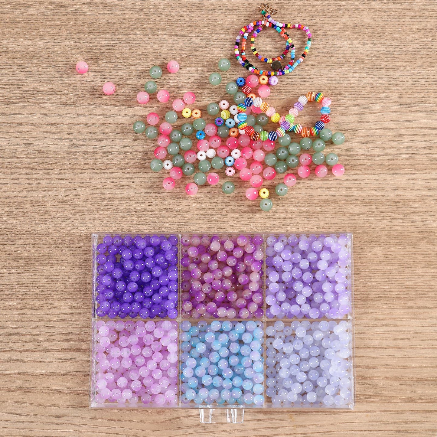 CLUQMEIK 5-Tier Large Bead Organizer Box, Acrylic Jewelry Storage Bead Containers with 5 Drawers, Suitable for Bracelet Making DIY Storing Beads Jewelry Rock Buttons.