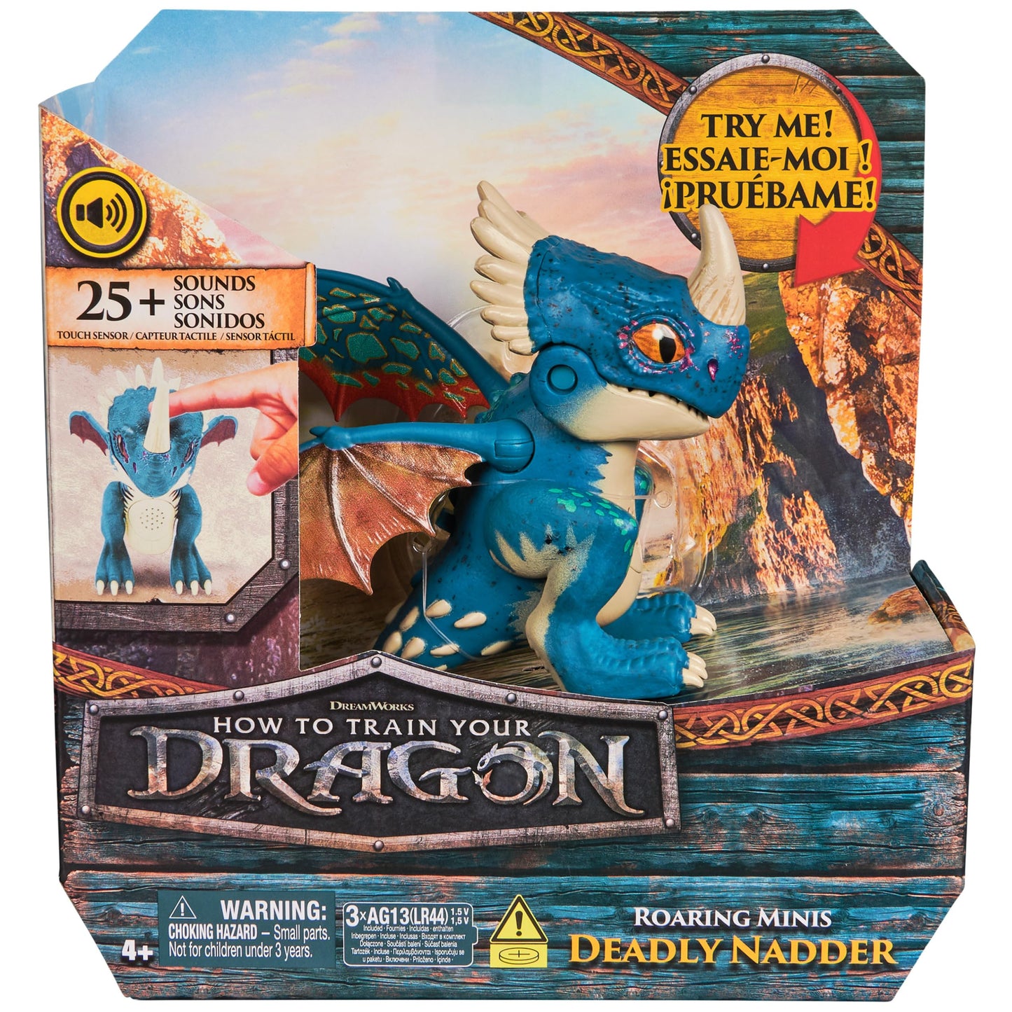 DreamWorks Dragons, How to Train Your Dragon, Roaring Minis Deadly Nadder, Interactive Toy with 25 Sounds, Kids Toys for Boys & Girls Ages 4 & up