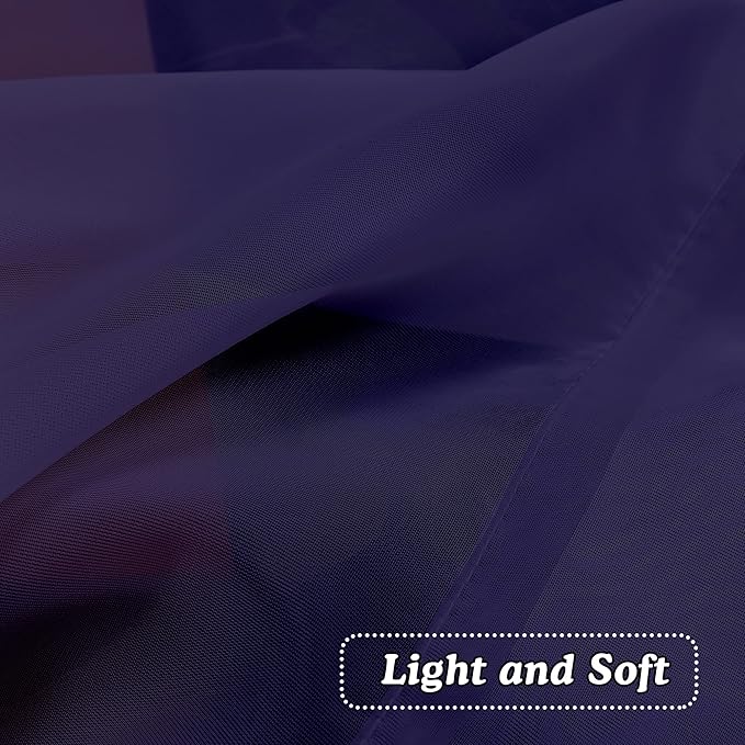 OVZME Purple Kitchen Sheer Curtains 36 inches Long, Short Kitchen Window Treatment Solid Sheers Cafe Curtains Bathroom Voile Half Window Curtains 2 Panels for Laundry Room, Rod Pocket, 42" Wx36 L