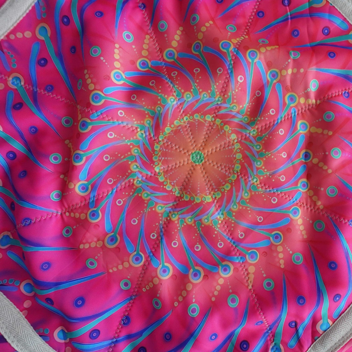 Flow Star (UV Reactive) Easy to Rotate Juggling and Flying Toy Beginners Cloth Spinning （R07-style2） Blue&Pink