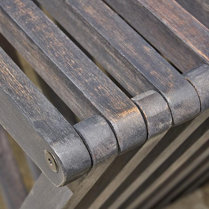 Christopher Knight Home Esme Outdoor Acacia Wood Bench, Dark Gray Finish