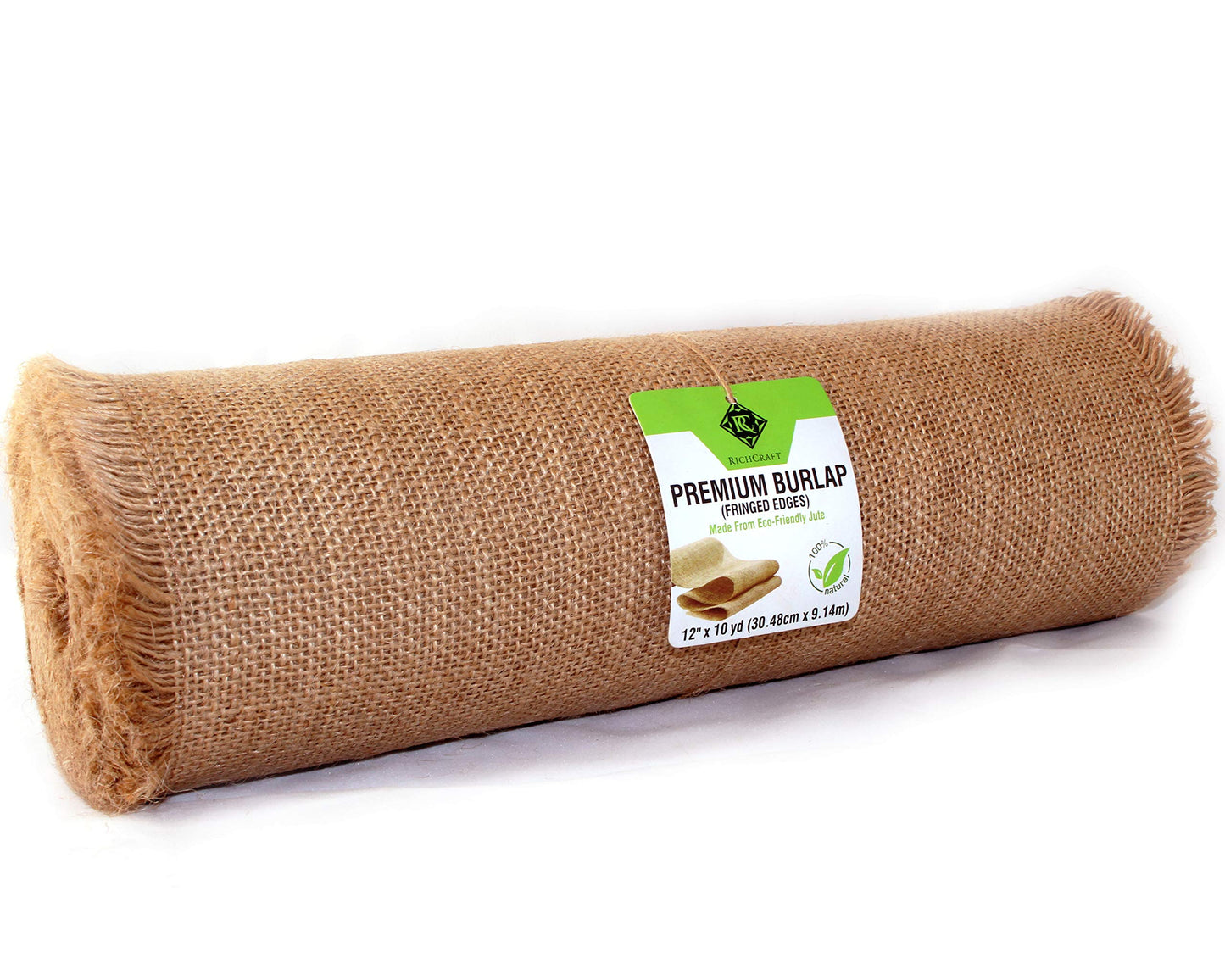 12" x 10yd Fringed Edge No-Fray Burlap Roll = 3-5 DIY Table Runners with Fringed Edges ~ Perfect for Weddings, Placemat, Crafts. Decorate Without The Mess!