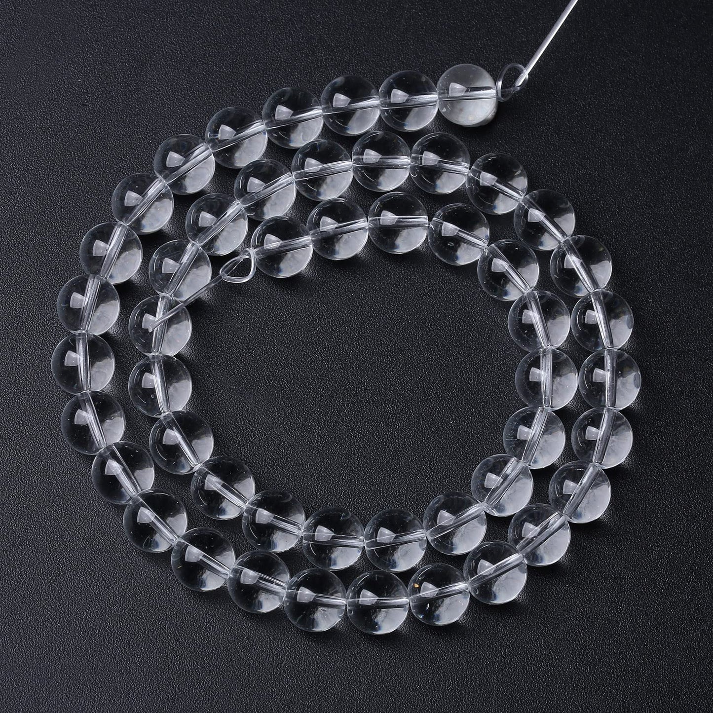 8MM 46PCS Clean Glass Spacer Loose Beads for Jewelry Making DIY Bracelet Necklace