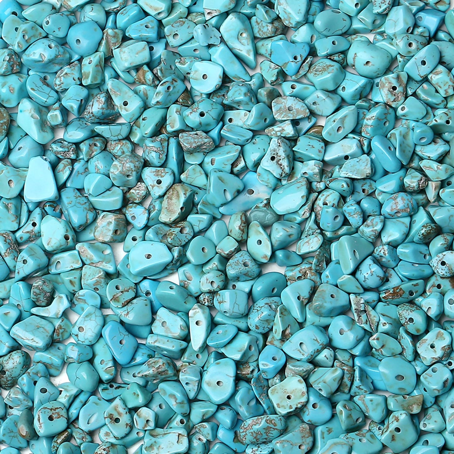 ZHIYUXI 400pcs Turquoise Beads 5-8mm Beads Crystals Gemstones for Bracelet Making 2 Strands Irregular Blue Stones Loose Rocks Hole Drilled Natural Chips DIY Necklace Craft Gifts