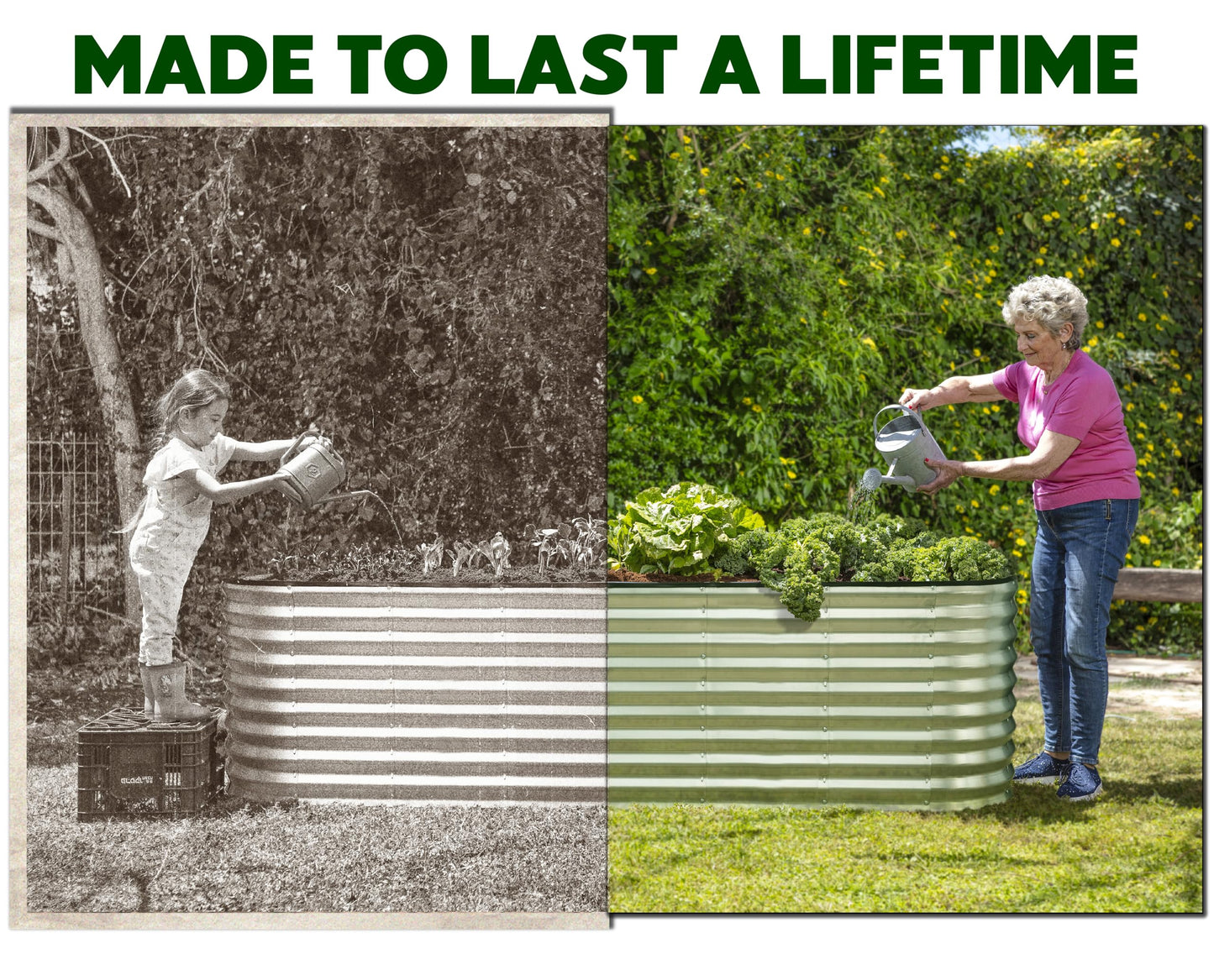 Plant & Plot Galvanized Raised Garden Beds Outdoor // 8×2×2 ft Planter Raised Beds for Gardening, Vegetables, Flowers (Silver) // Large Metal Garden Box // Patented Tool-Free Design