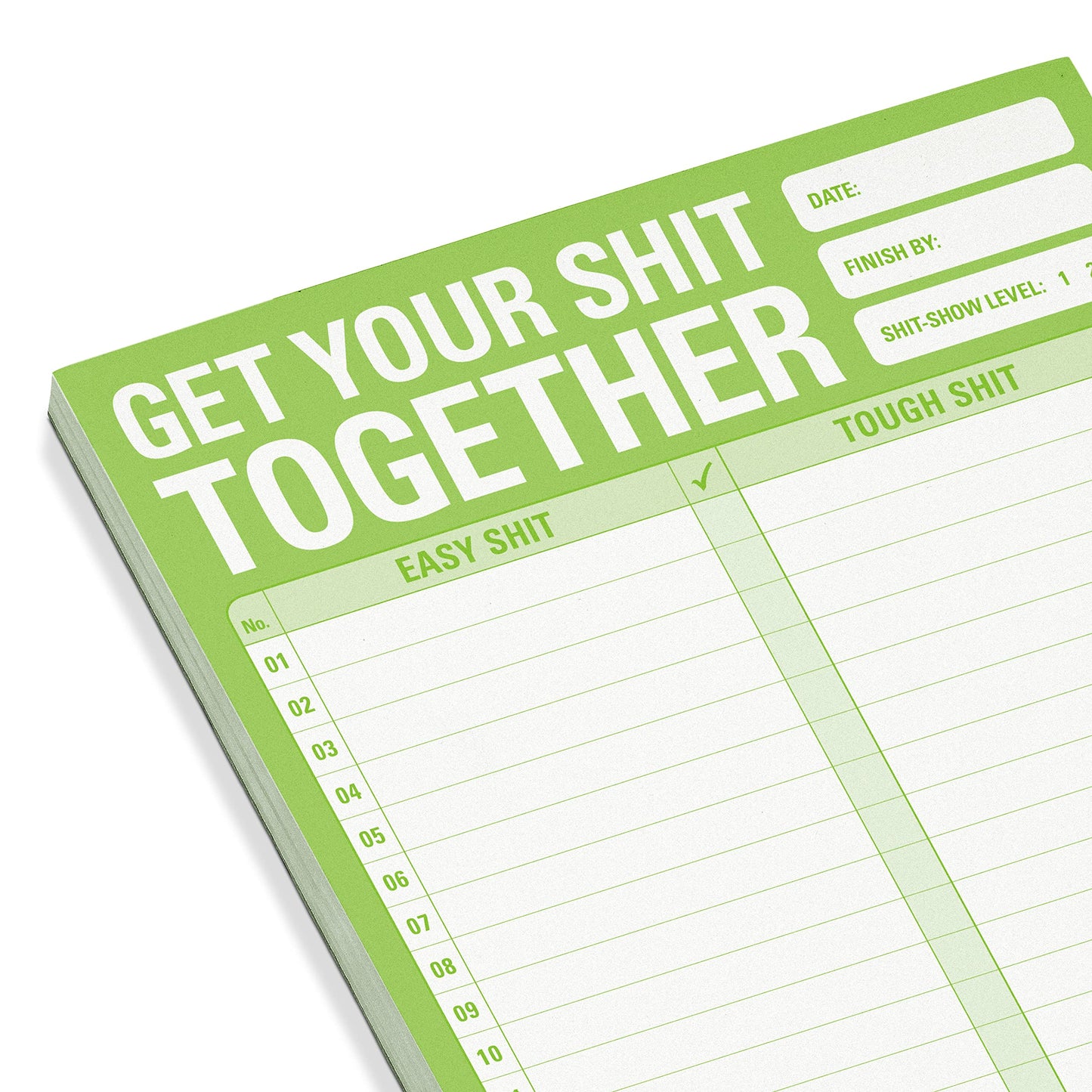 1-Count Knock Knock Get Your Shit Together Pad, To Do List Notepad & Daily Planner Pad, 6 x 9-inches (Green)