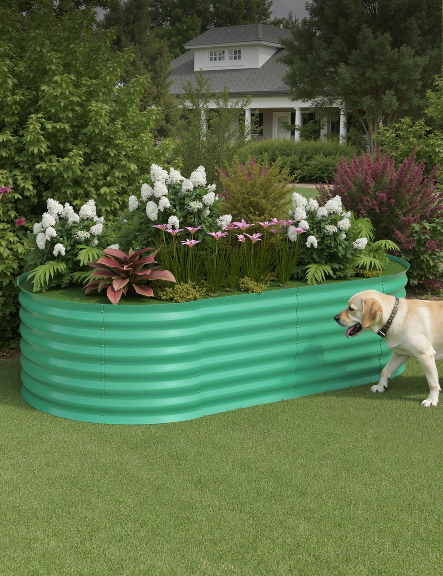 6x3x2Ft Raised Garden Bed, Galvanized Planter Box Outdoor, 24" Large Rot-Resistant Metal Garden Bed Planter for Planting Flower Vegetables Herb
