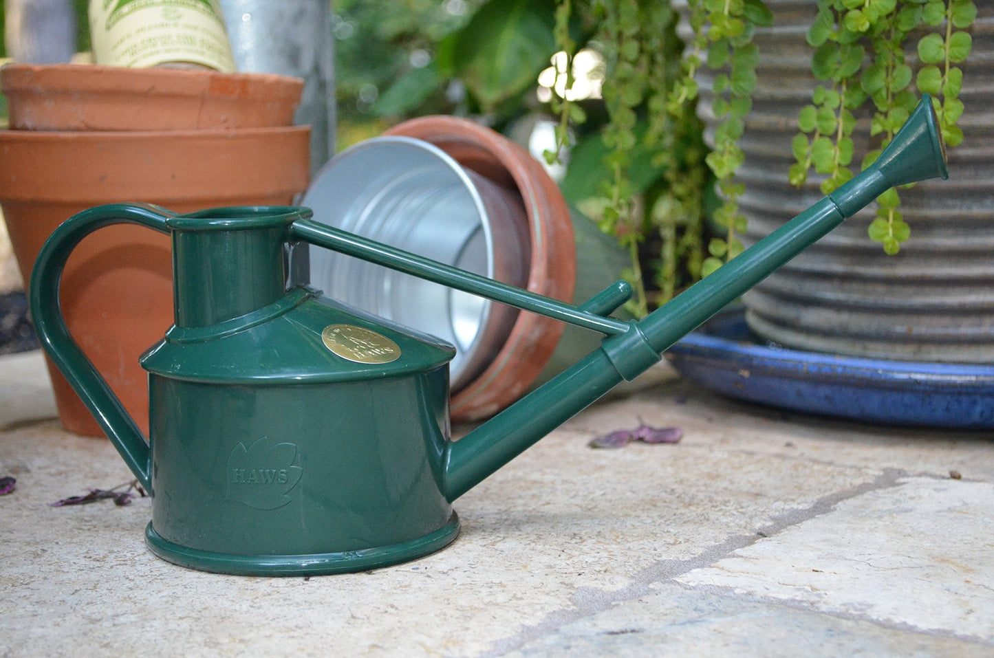 Haws Handy Plastic Watering Can, Mini Water Can for Indoor Plants, Succulents and Flowers, Green, 1 Pint