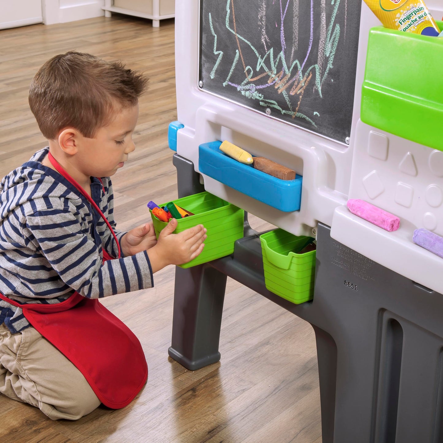 Step2 Great Creations Art Center, Kids Activity Table, Arts & Crafts Desk, Made of Durable Plastic, Includes Bench, For Toddlers 3+ Years Old