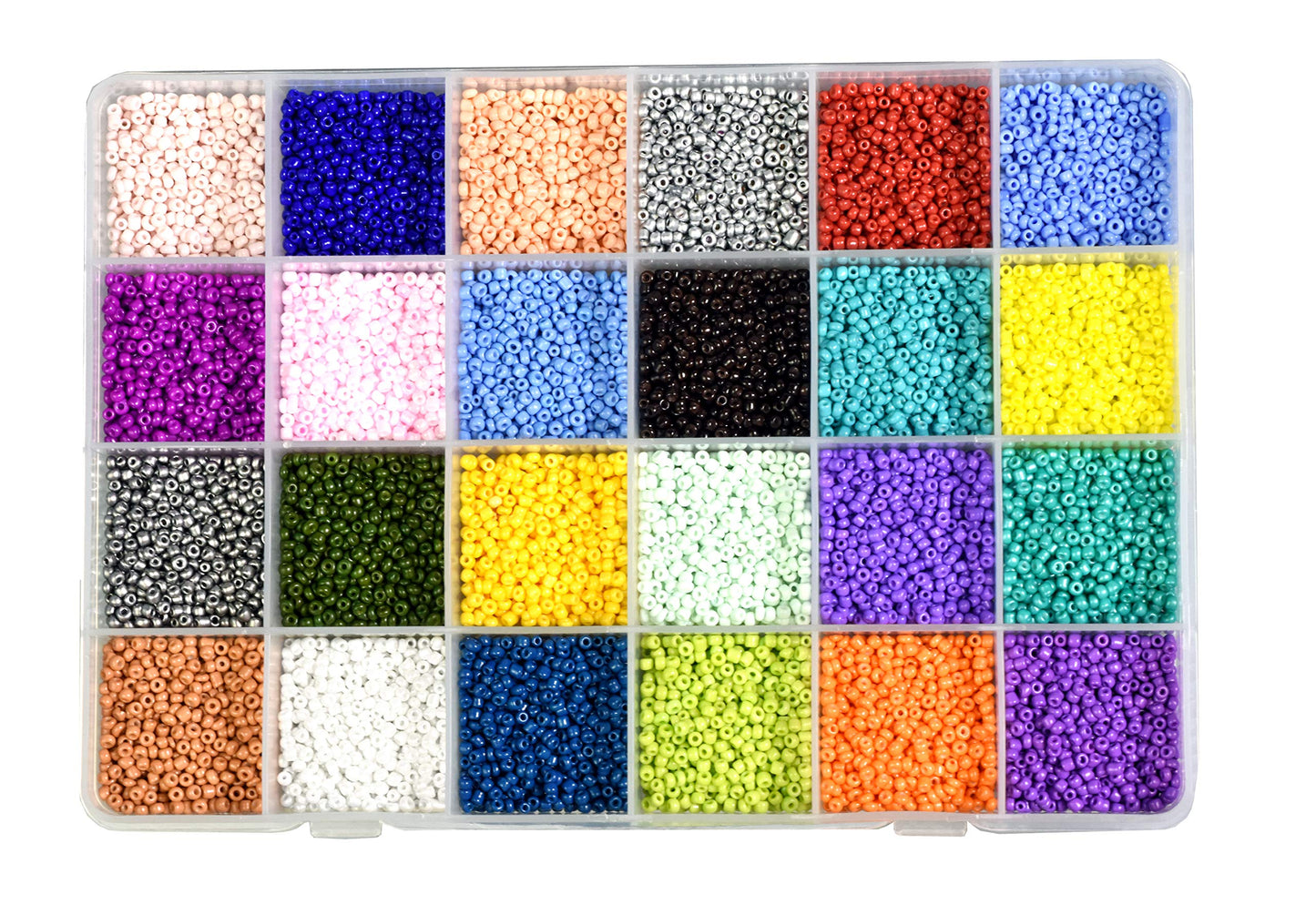 Mandala Crafts 11/0 Glass Seed Beads for Beadwork – 18000 Pcs 2mm Multicolor Round Small Rocaille Beads for Jewelry Making, Necklace Bracelet Earring Craft Supplies