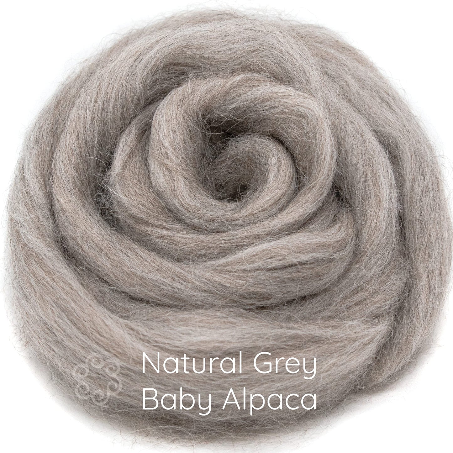 Baby Alpaca Fiber for Spinning, Blending, Felting & Dyeing. Natural Combed Top Roving, Grey.