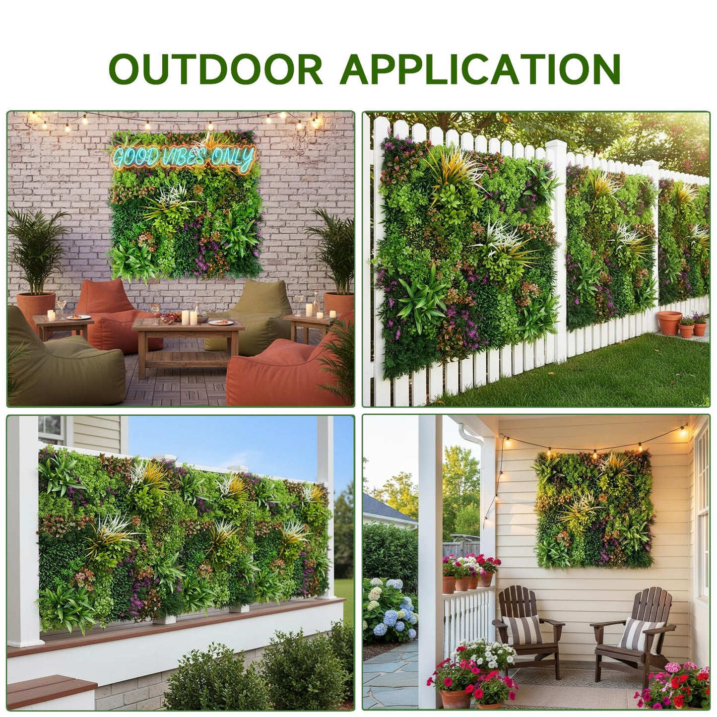 FOSZMAC 1PC 40"x 40" Artificial Grass for Wall, 3D Faux Boxwood Hedge Panels Green Wall Decor, Greenery Grass Wall Backdrop Panels for Indoor Outdoor Garden Backyard Ivy Privacy Fence Covering