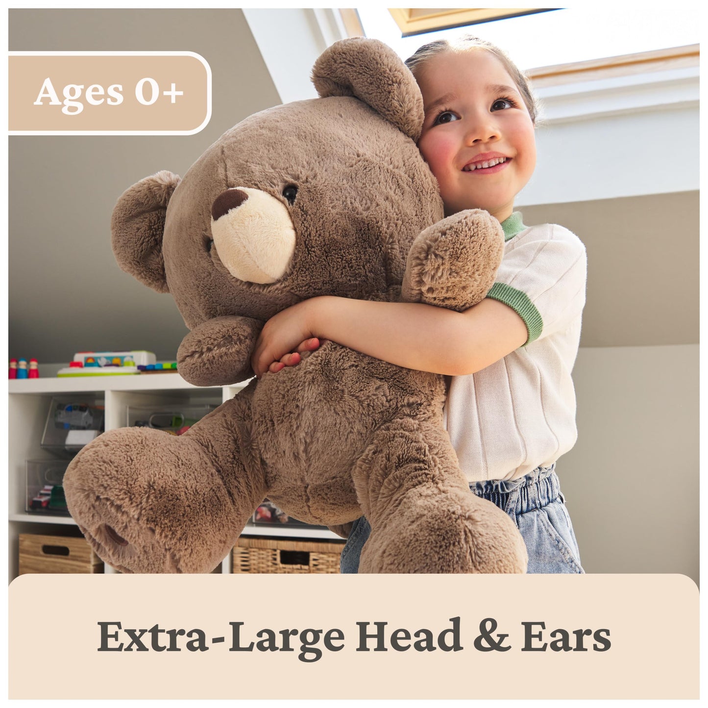 GUND Kai Teddy Bear, Premium Plush Toy Stuffed Animal for Ages 1 & Up, Taupe/Light Brown, 23"