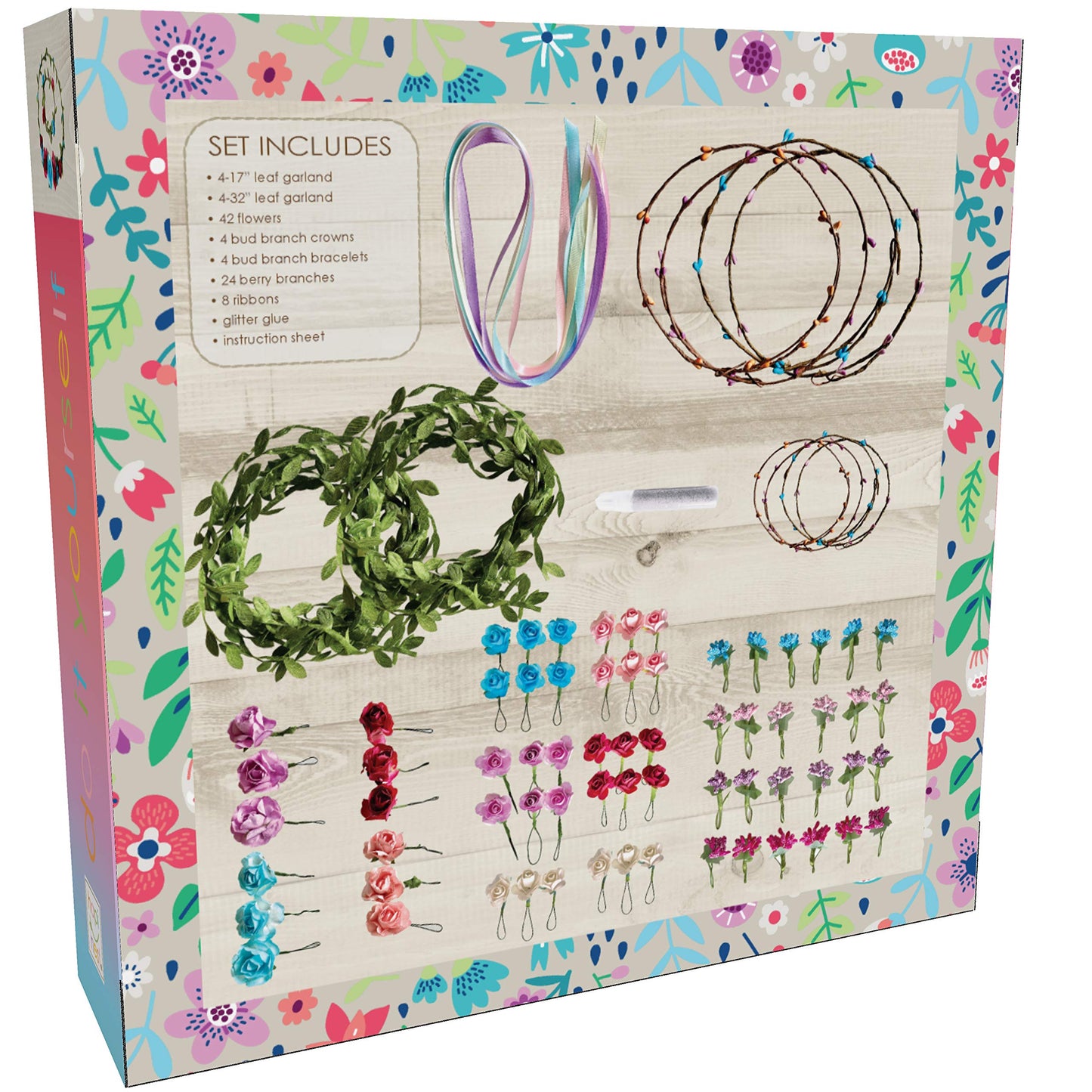Hapinest Make Your Own Flower Crown Kit & Bracelet Craft Kit for Girls Ages 6 Years and Up