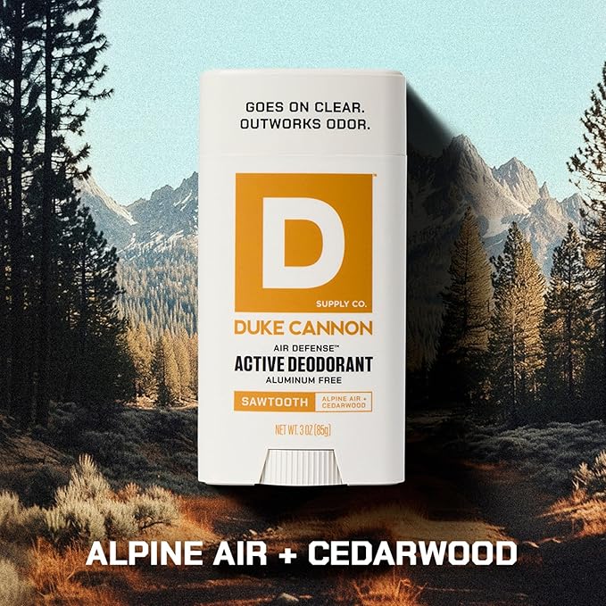 Duke Cannon Supply Co. Aluminum-Free Deodorant for Men 3 oz. Sawtooth, 2 Pack - Unique Masculine Scent, Odor Control & Soothe Skin