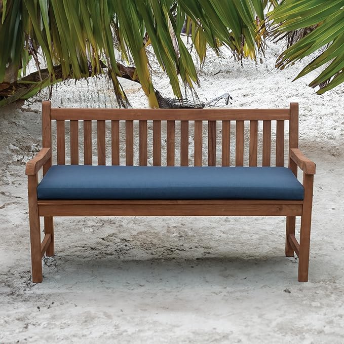 Tommy Bahama Bench Cushion, 48" X 16" X 2.5", Bamboo Bay Cobalt