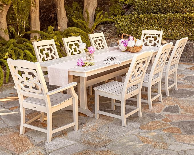 Martha Stewart by POLYWOOD® Chinoiserie Dining Side Chair in Teak