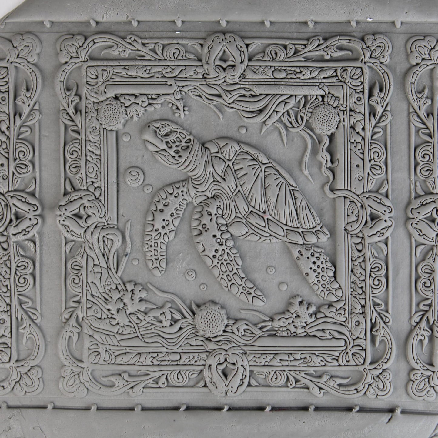 Sea Turtle Clay Texture Roller (4") - Ocean Set #01 - Embossing Pattern Roller for Polymer & Ceramic Clay, Pottery & Crafts