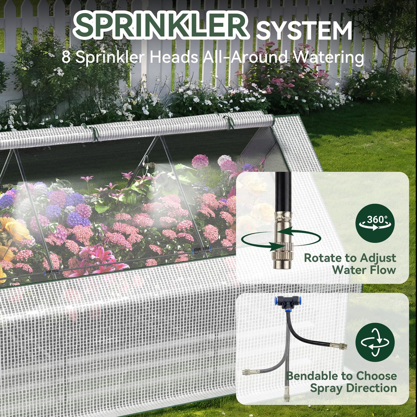 Lineware Raised Garden Bed with Self-Watering System, 8x4x1 ft Elevated Planter Boxes Outdoor with PE Cover, Galvanized Raised Beds for Gardening,Vegetables,Flowers, Backyard, Patio