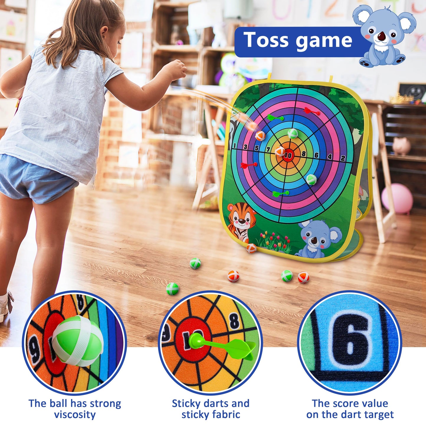Animal Bean Bag Toss Game Toy Outdoor Toss Game, Family Party Party Supplies for Kids, Gift for Boys Birthday or Christmas for Toddlers Ages 3 4 5 6 Year Old