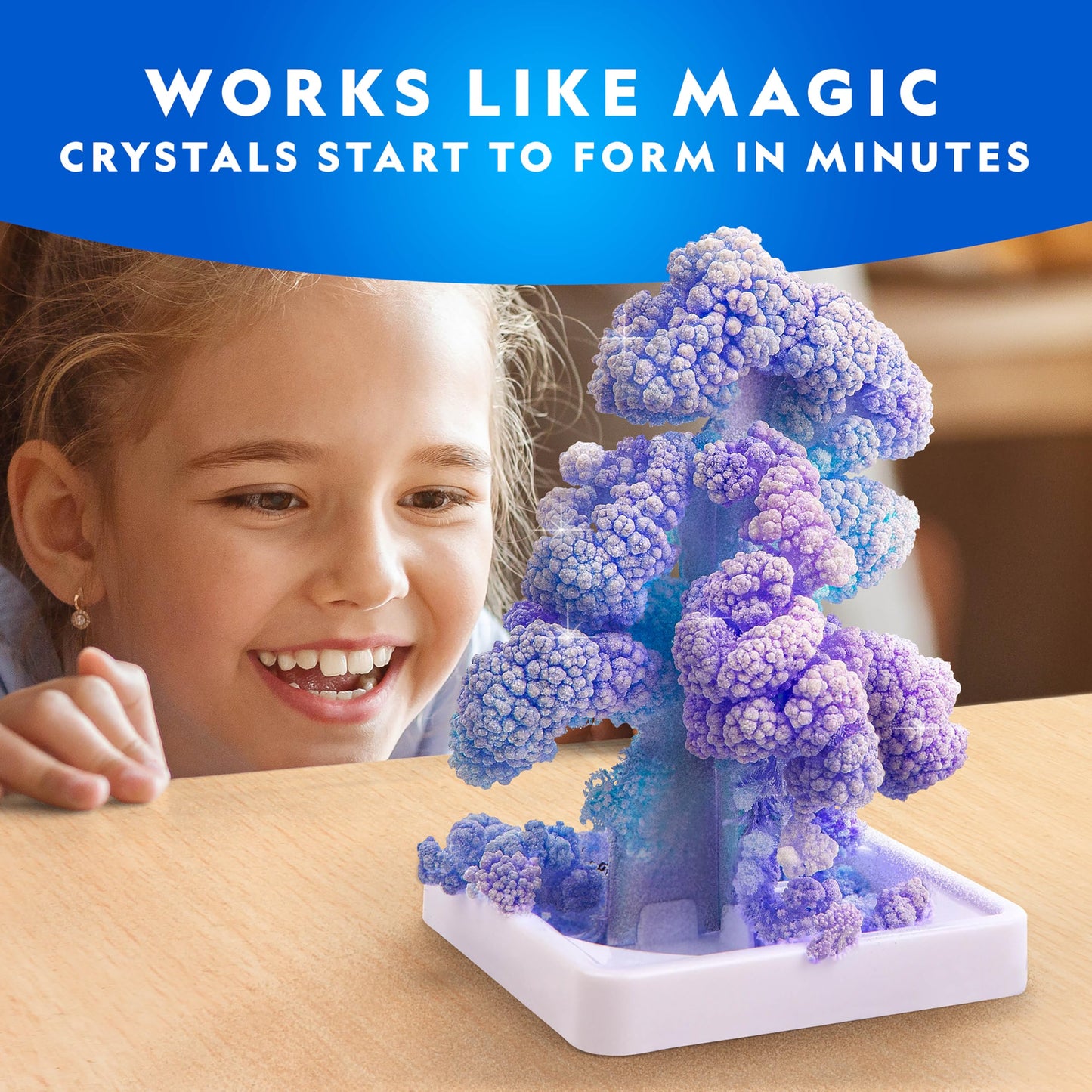 National Geographic Craft Kits for Kids - Crystal Growing Kit, Grow 6 Crystal Trees in Just 6 Hours, Educational Craft Kit with Art Supplies, Geode Specimen, STEM Arts & Crafts Kit (Amazon Exclusive)