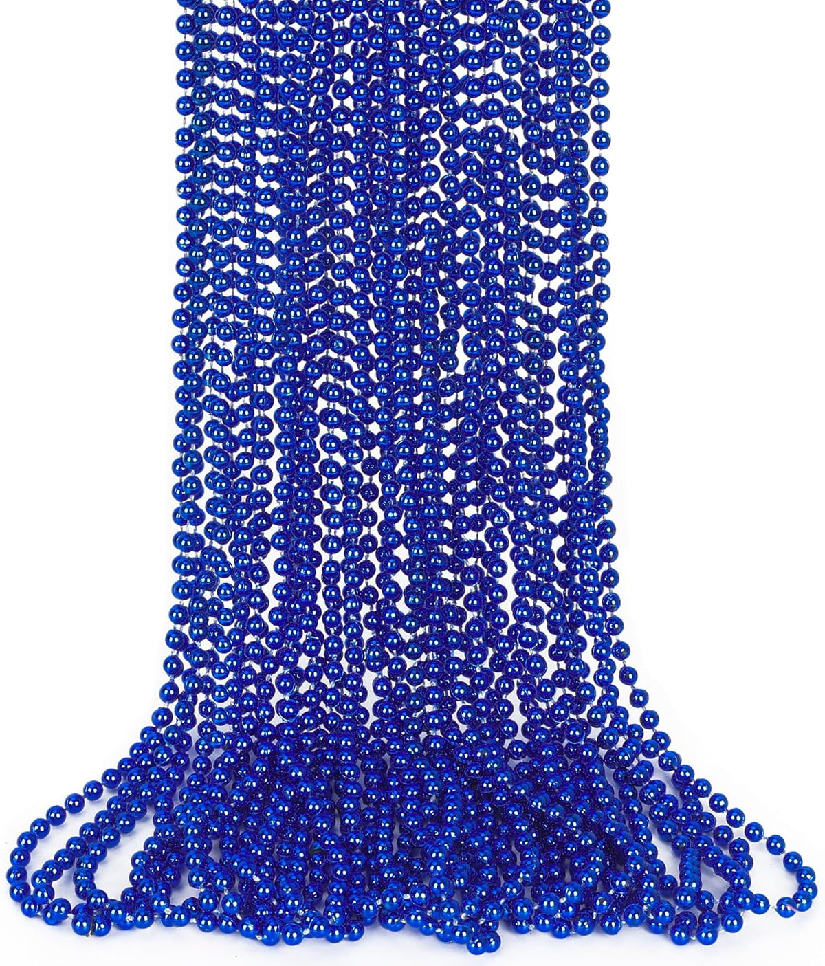 15PCS Blue Bead Necklace, 4th of July Beads Necklaces Accessories, 33" Festival Party Parade Throw Beads Necklace Costume, Blue Beaded for Wedding Birthday Gender Reveal Party Supplies Decorations
