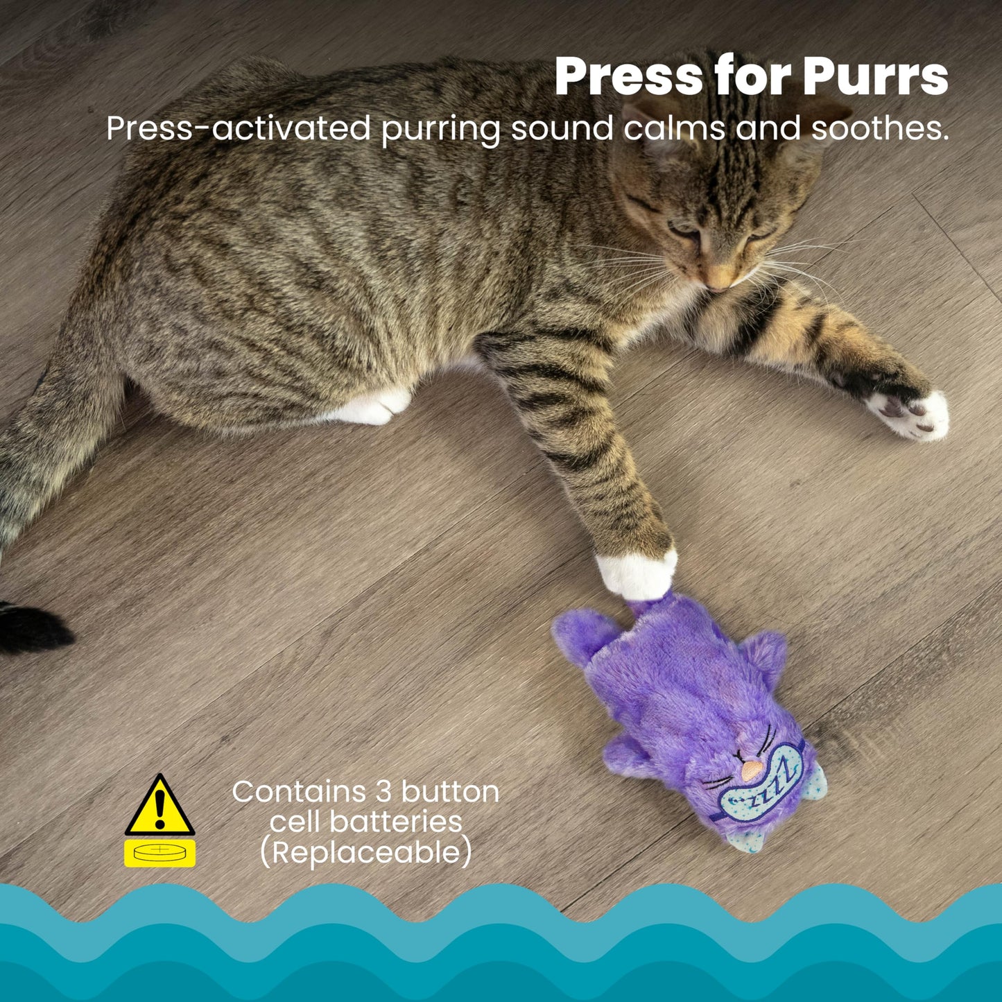 Catstages Purr Pillow Cat Toy – Plush Cat Toy with Touch-Activated Purr for Calming Cats & Kittens