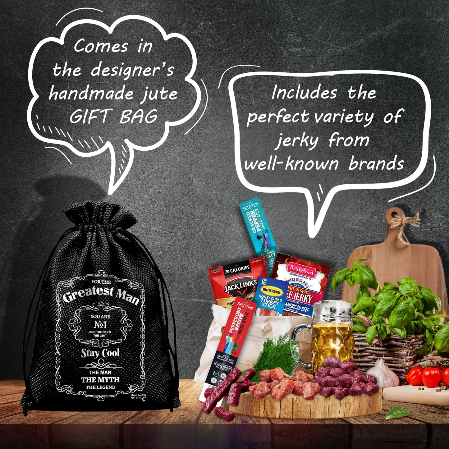 Beef Jerky Gift Baskets For Men - Meat And Cheese Gift Baskets, Birthday Gifts For Men Who Have Everything With Beef Jerky Variety Pack - Gifts For Dads & Fathers Day
