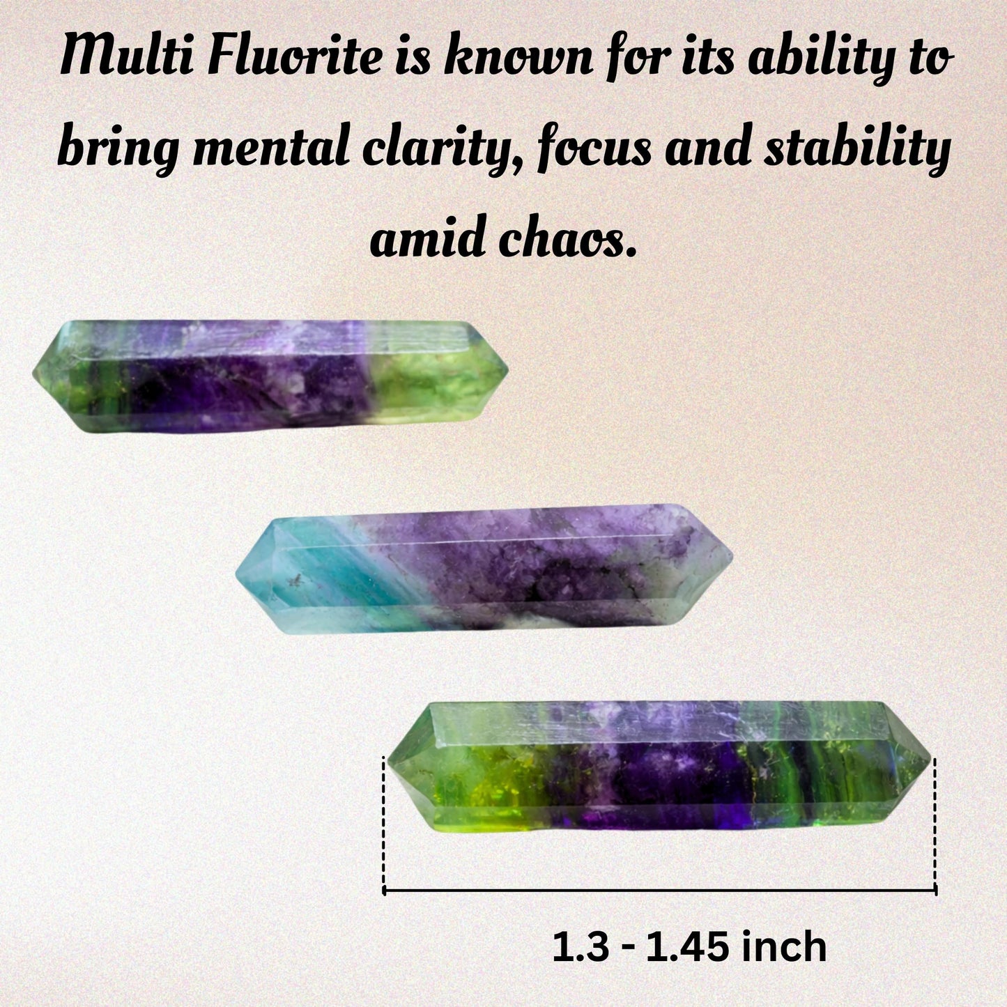 Amazing Gemstone Fluorite Crystal Points Bulk Healing Crystals - Pack of 3 Double Terminated Healing Wand Point Bulk Crystals for Crafts, Crystal Grid, DIY Work - Premium Crystals for Beginners Gifts