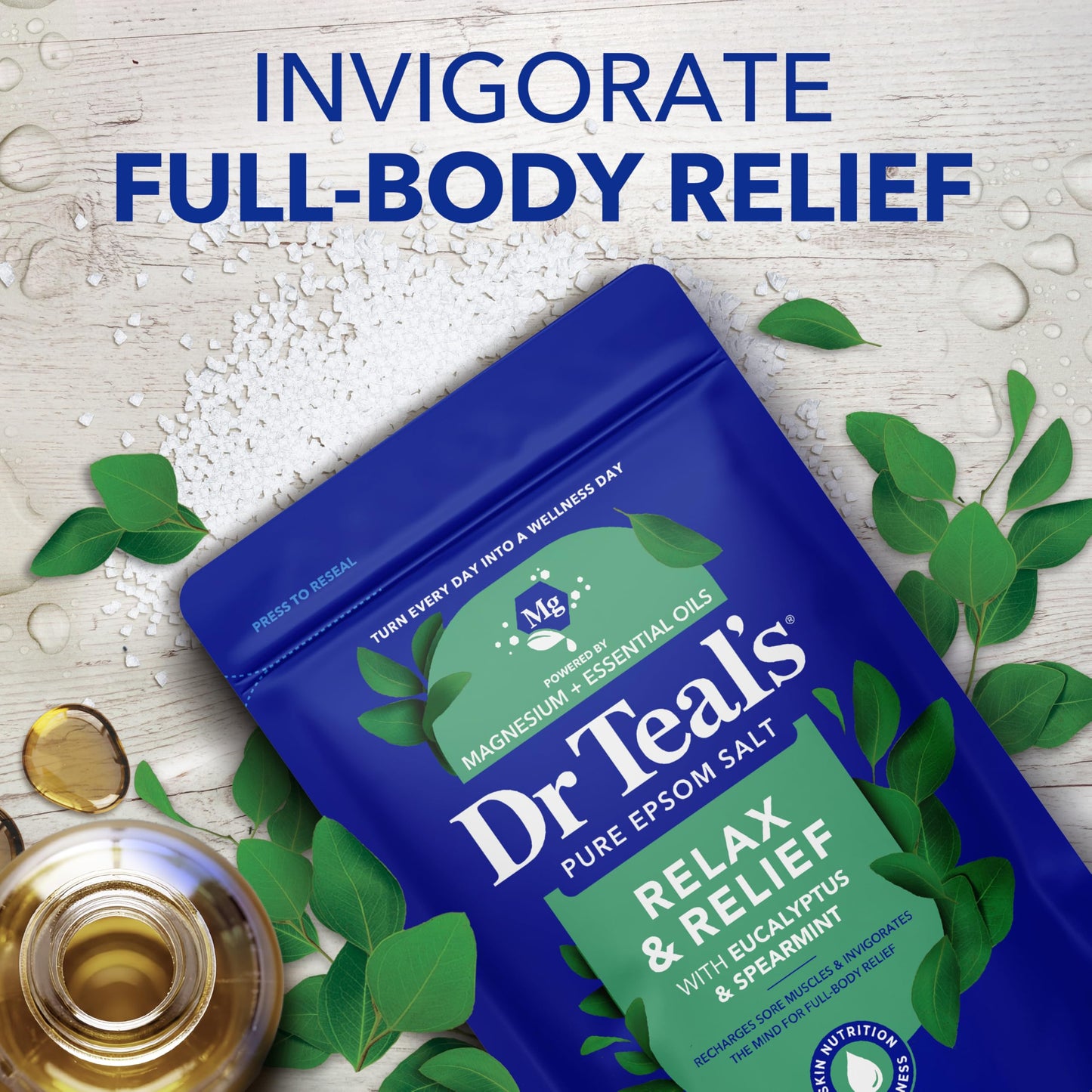 Dr Teal's Epsom Salt Magnesium Soak, Lavender & Eucalyptus Duo Bundle, 3 lbs (Pack of 2)