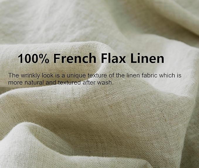 100% French Flax Linen Tablecloths Rectangle 132Lx60W Inch for Dinners, Parties, Easter, Halloween, Camping, Stone Washed, Textured, Machine Washable, 12-14 Sets (60''x132'', Natural Linen)