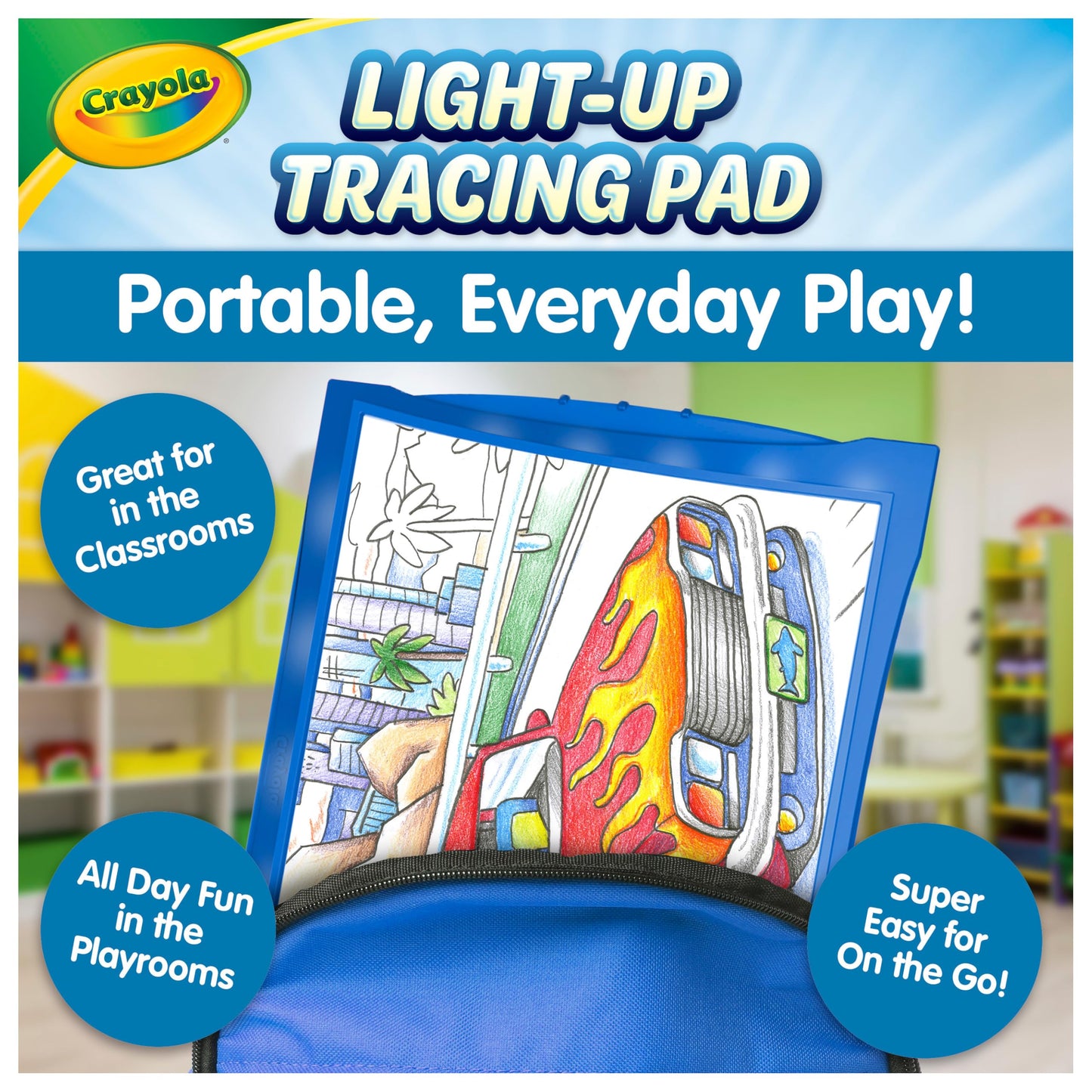 Crayola Light Up Tracing Pad - Blue, Drawing & Tracing Projector for Kids, Sketching Light Box Table, Toys for Kids, Gift for Girls & Boys, Ages 6+