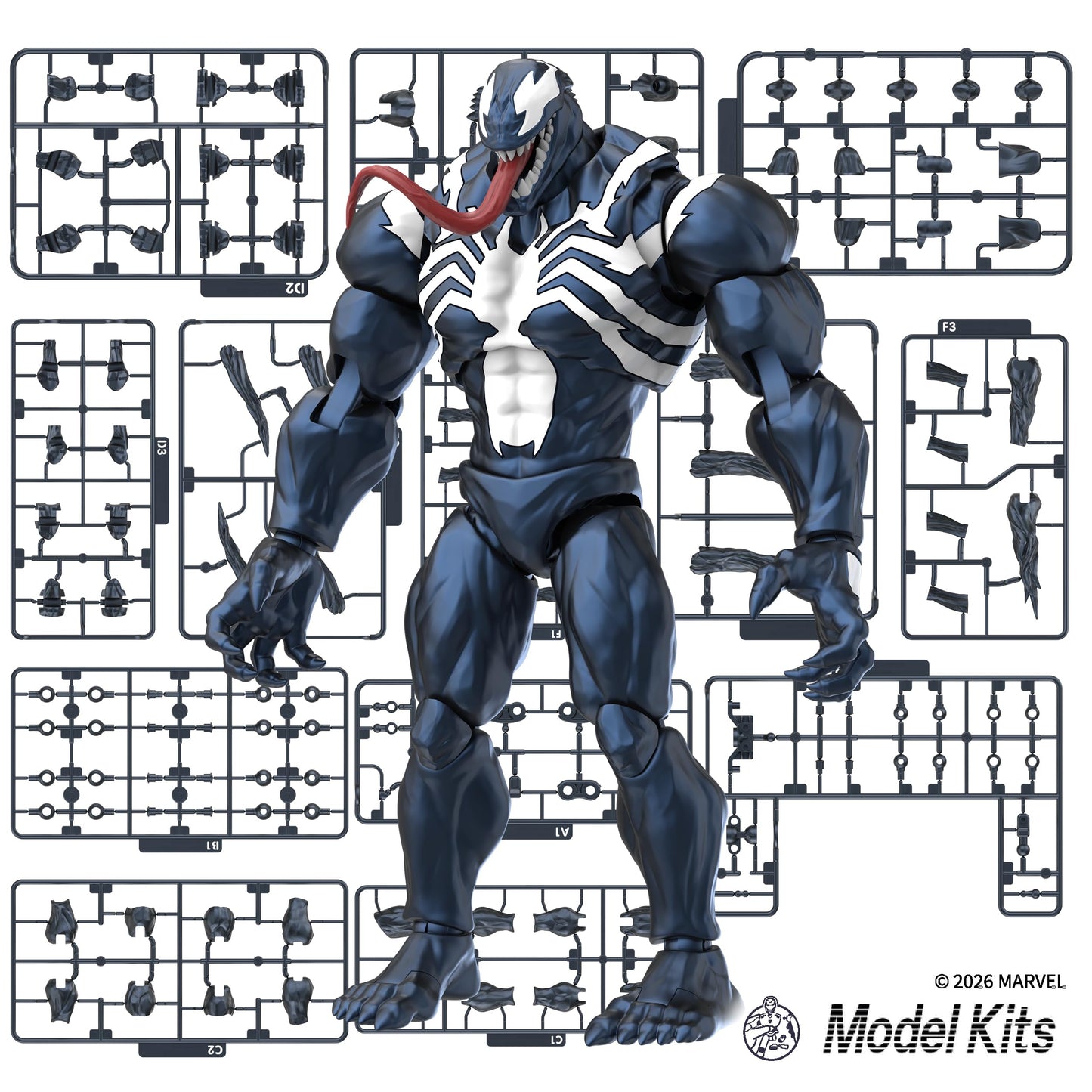 BLOKEES Champion Class - Marvel Rivals - Venom Action Figure - 185 Pieces Model Kit - 6 Inch - 90 Points of Articulation - Assembly Required - No Tools - No Cutting - No Glue - No Paint - Age 14+