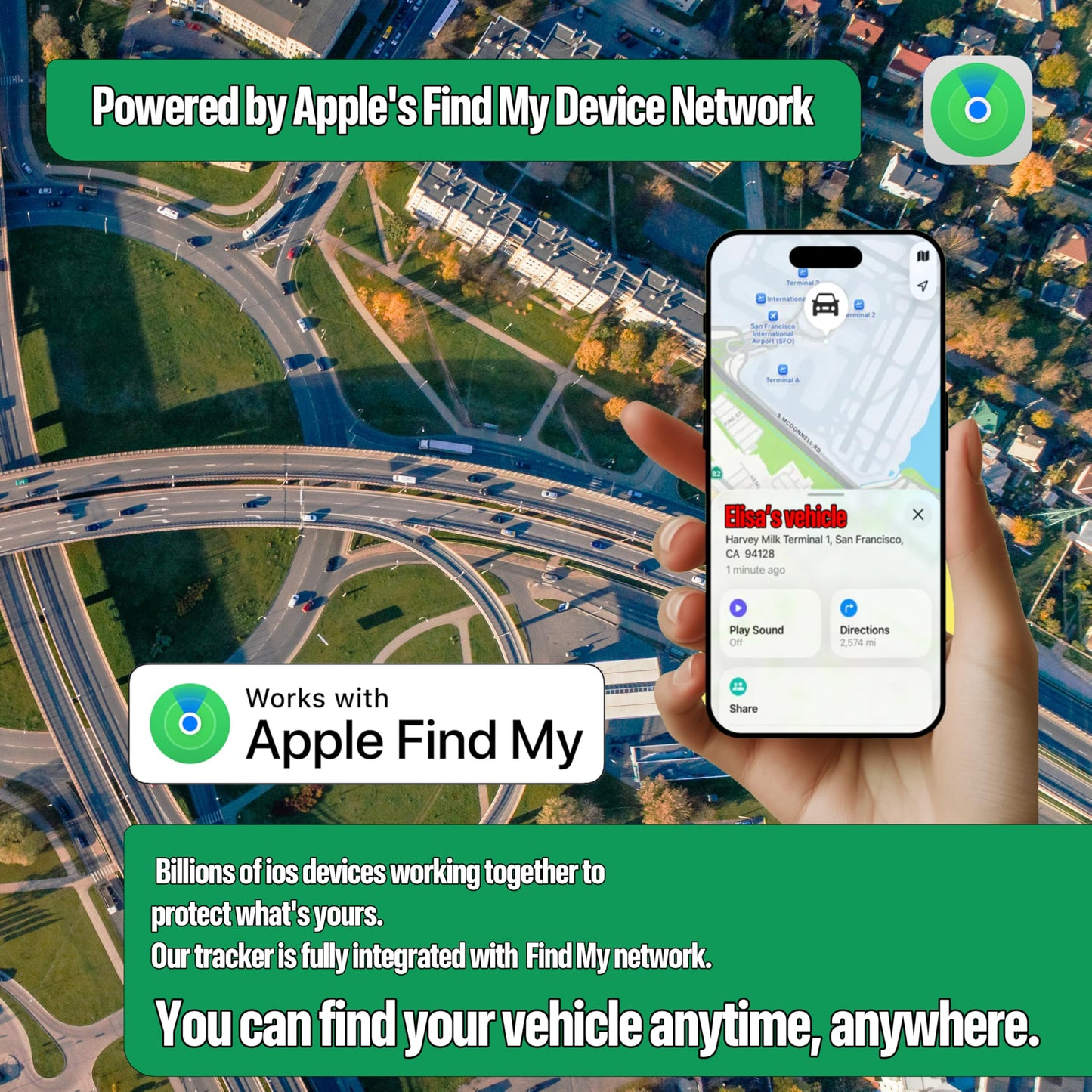 Magnetic Hidden GPS Tracker for Vehicles – 365 Days Battery Life, No Subscription, Car Tracker Device Hidden (iOS Tracker)