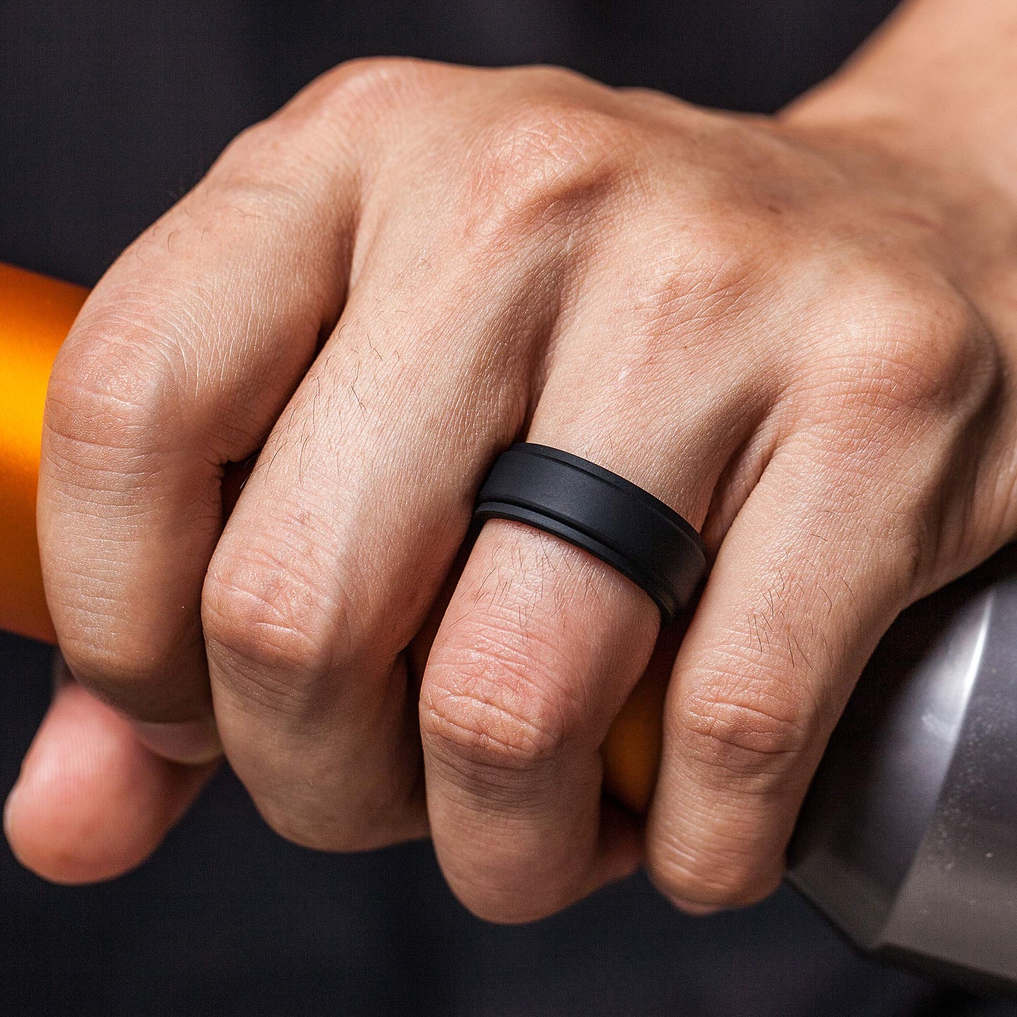 ThunderFit Silicone Wedding Rings for Men Breathable Airflow Inner Grooves, Step Edge Sleek Design Rubber Engagement Bands 8mm Wide 2mm Thick, Variety Multipack 1-7